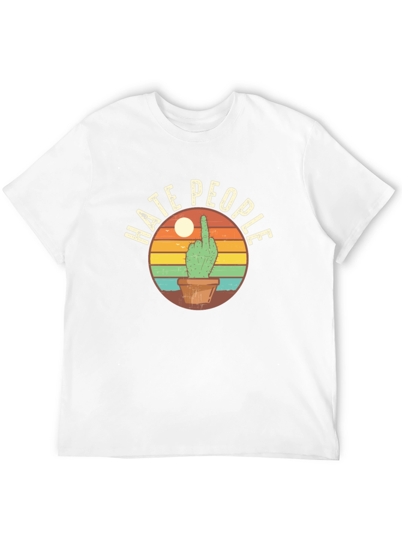 Hate People Cactus Graphic T-Shirt - Funny Sarcastic Tee