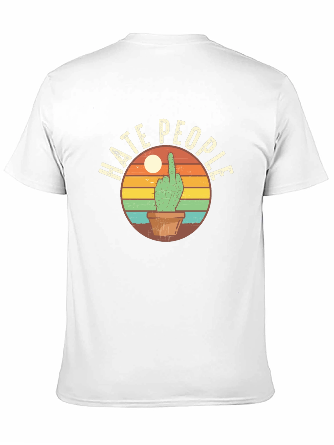 Hate People Cactus Graphic T-Shirt - Funny Sarcastic Tee