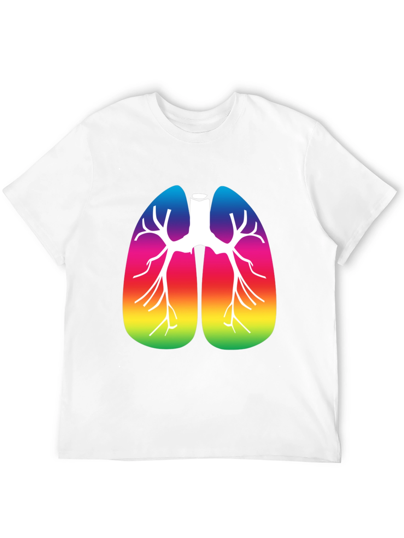 Rainbow Lungs Graphic Tee - Black Cotton T-Shirt