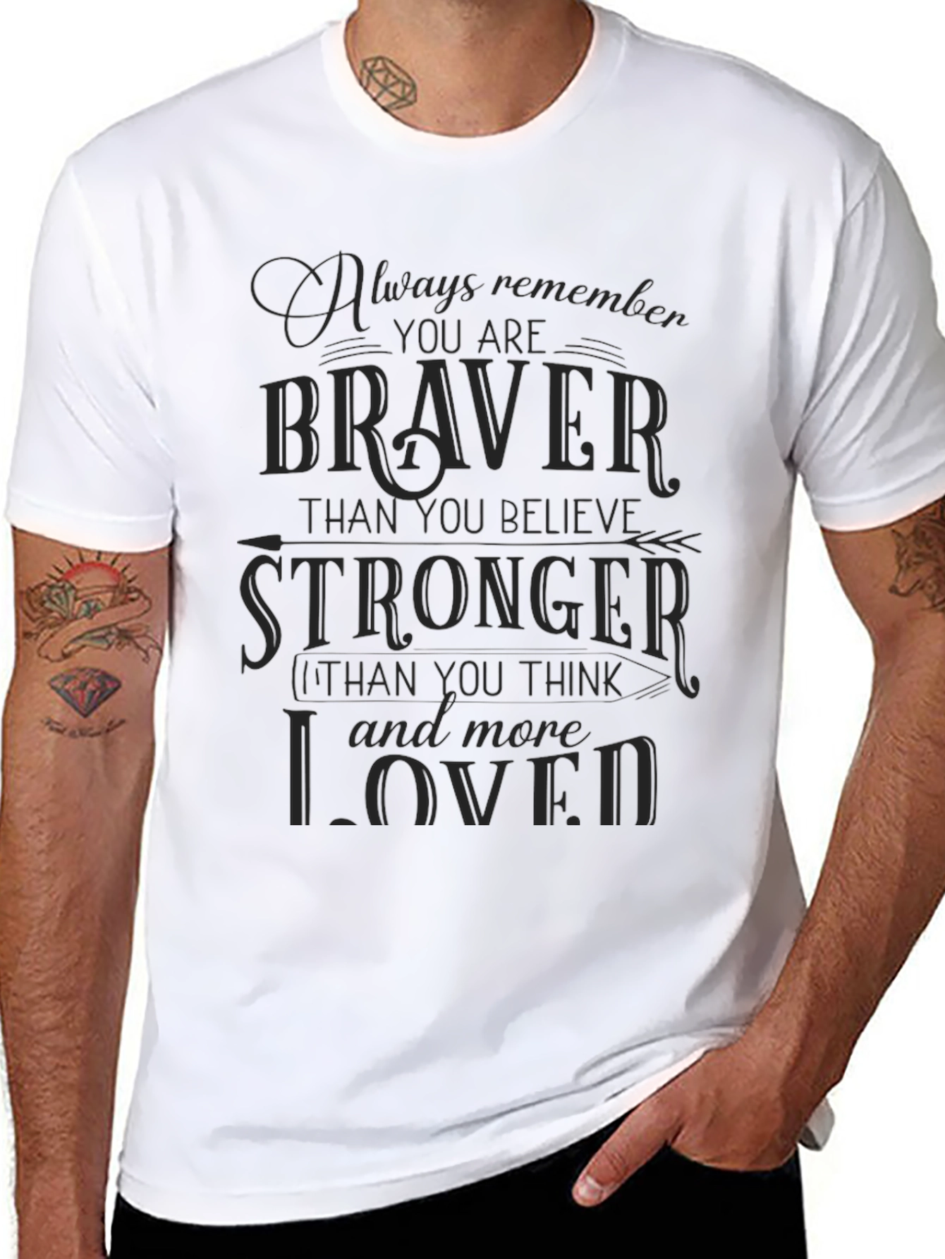 Braver Stronger Loved Black T-Shirt
