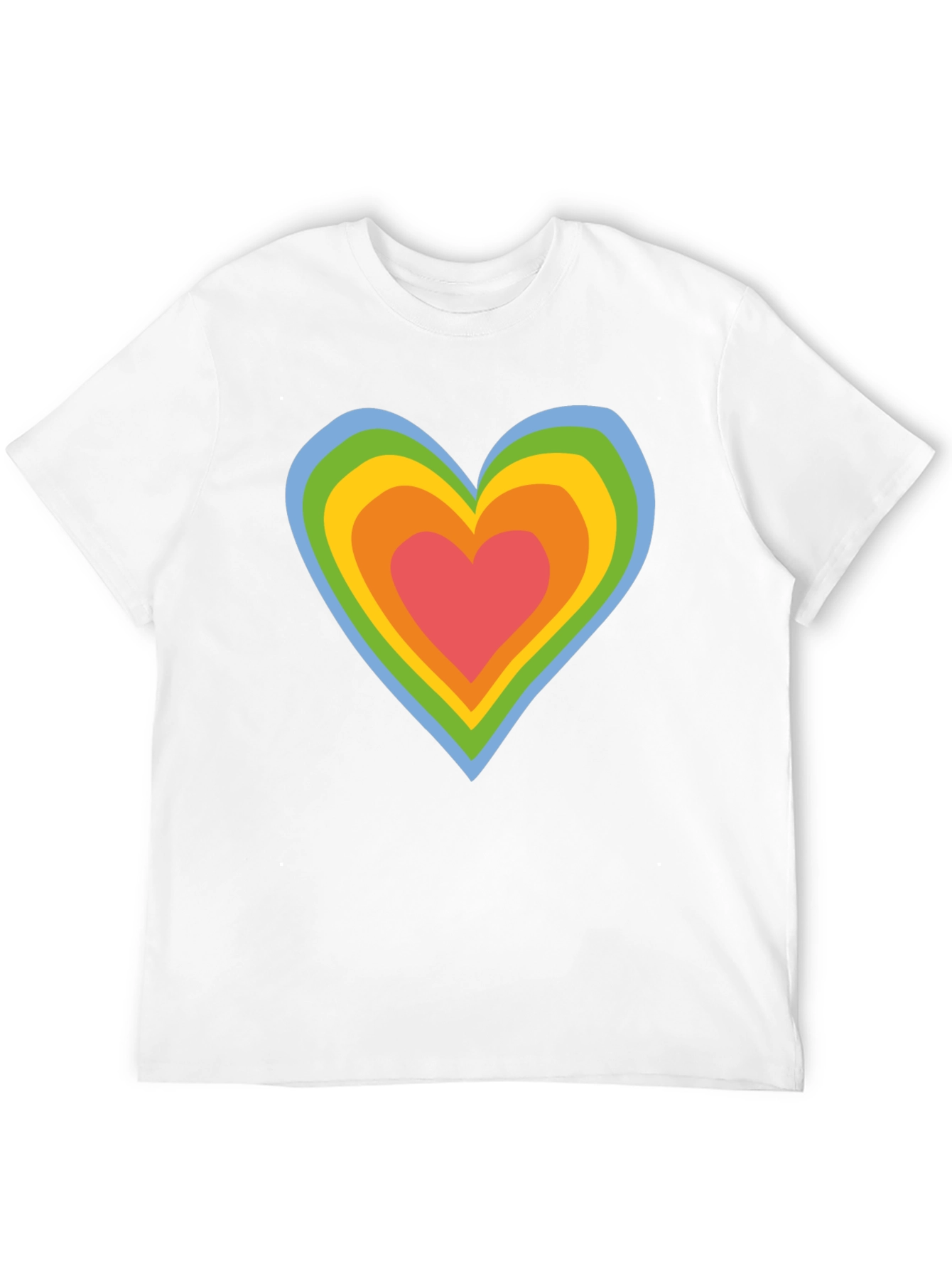 Retro Rainbow Heart Black T-Shirt