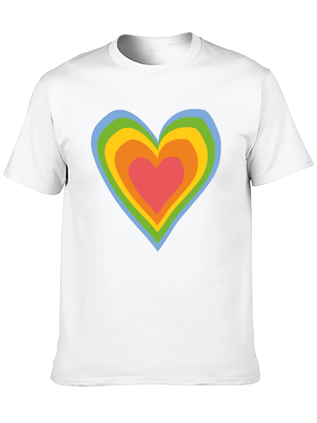 Retro Rainbow Heart Black T-Shirt