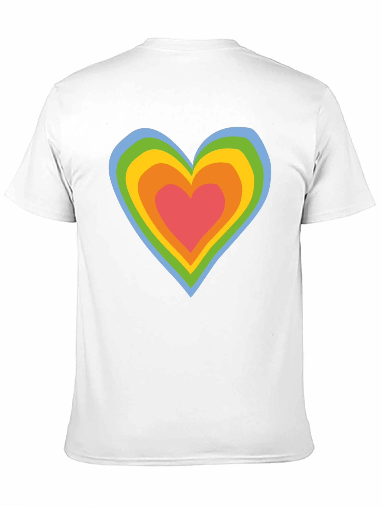 Retro Rainbow Heart Black T-Shirt