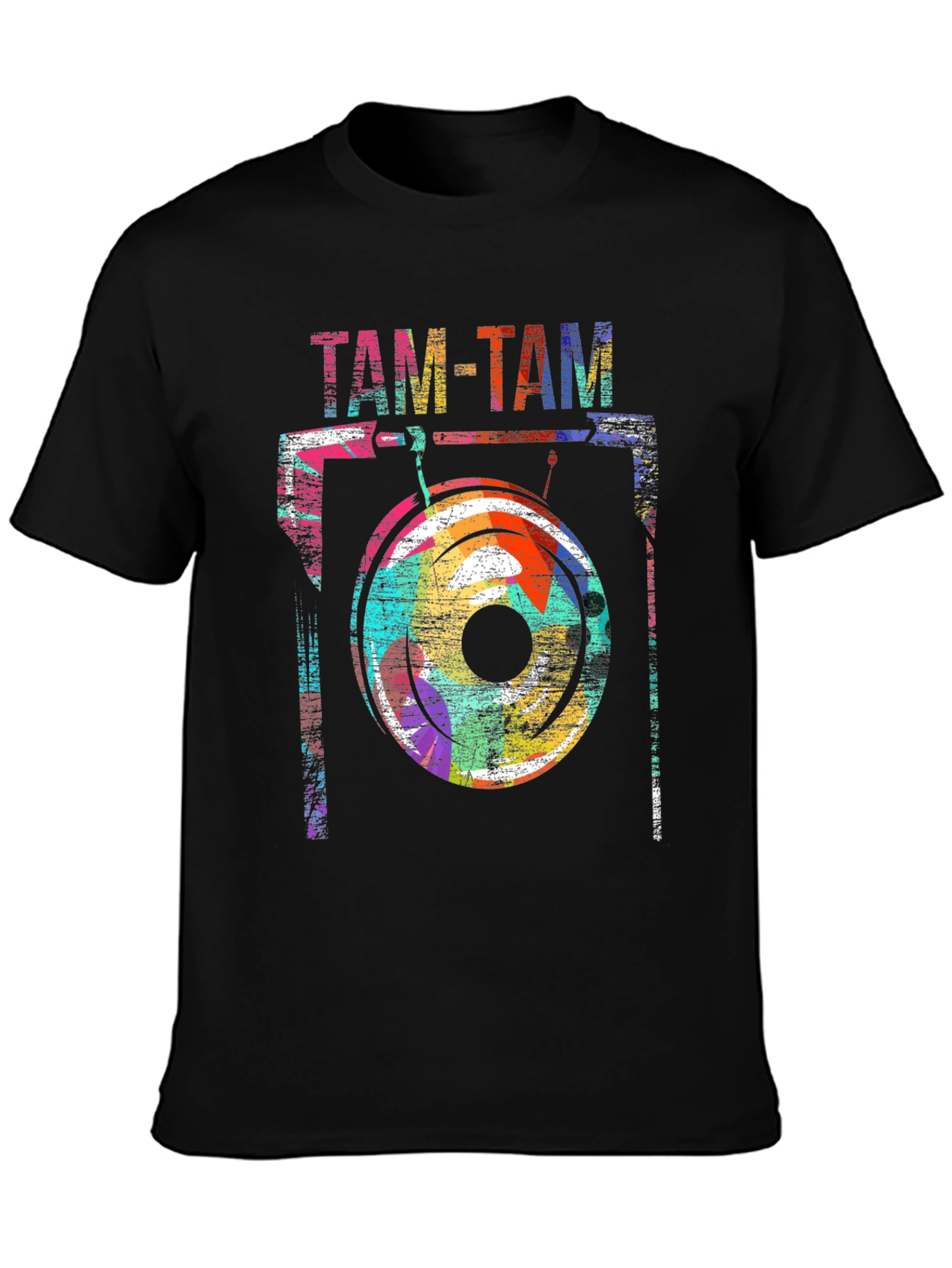 Abstract Tam-Tam Drum Graphic T-Shirt