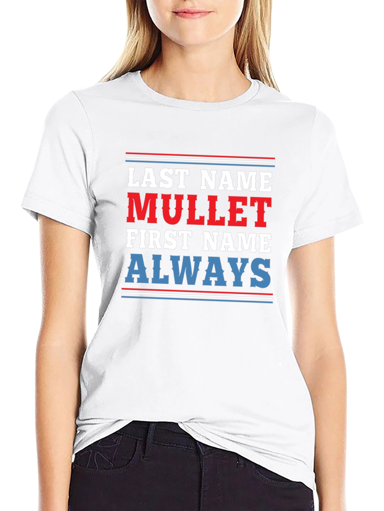 Last Name Mullet T-Shirt - Funny Novelty Tee