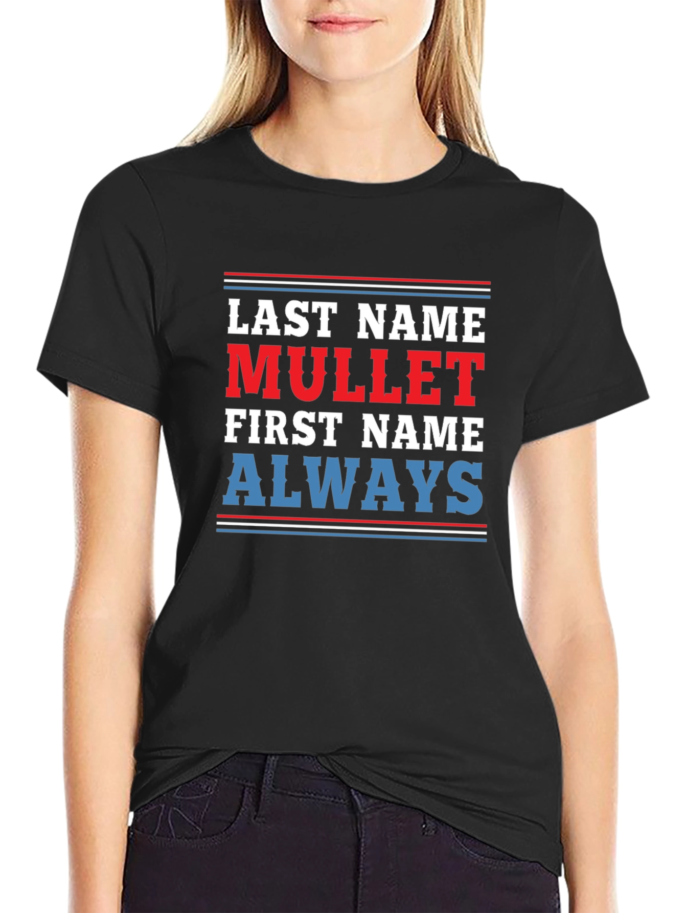Last Name Mullet T-Shirt - Funny Novelty Tee
