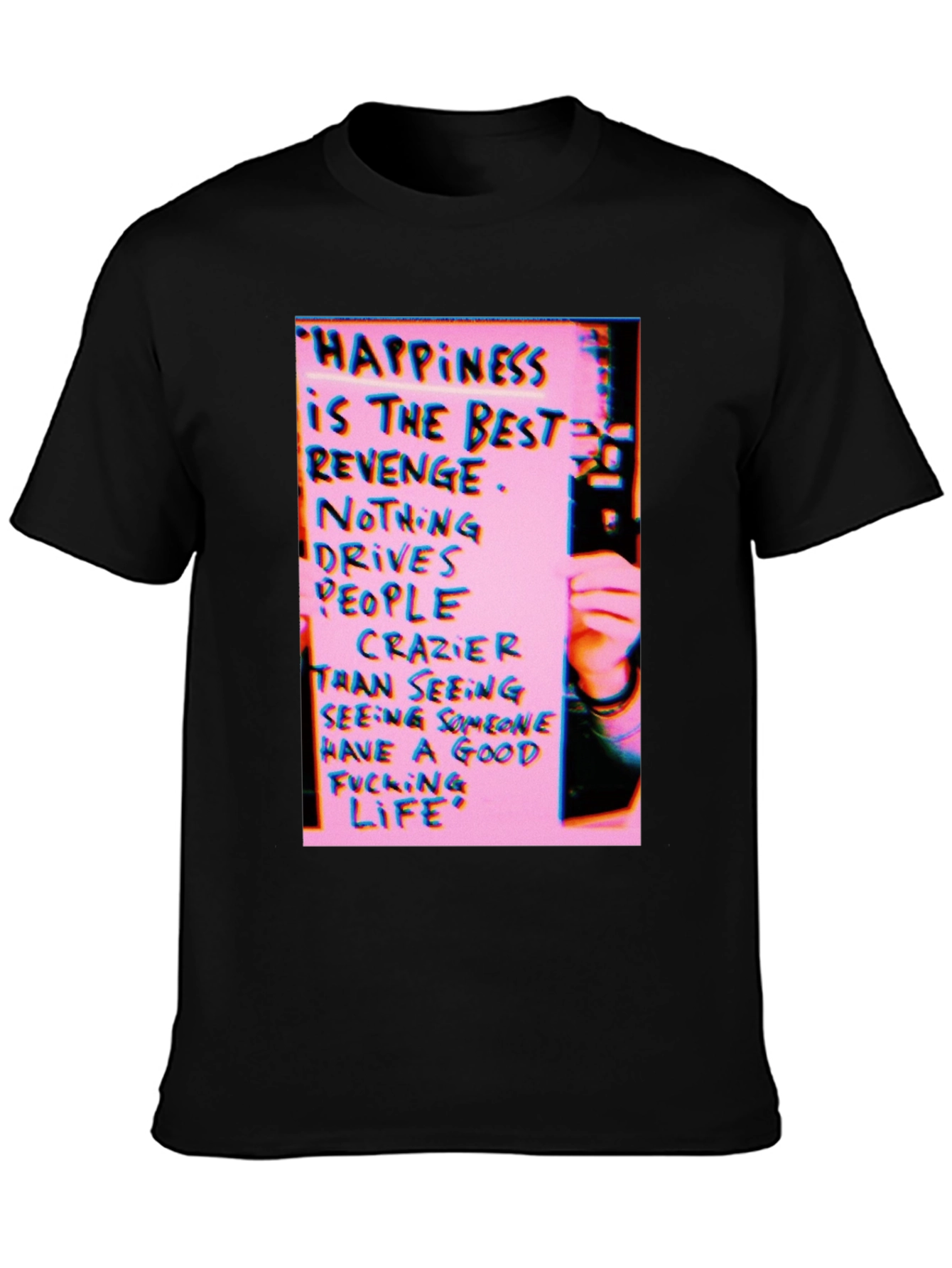 Happiness Revenge Graphic T-Shirt - Black