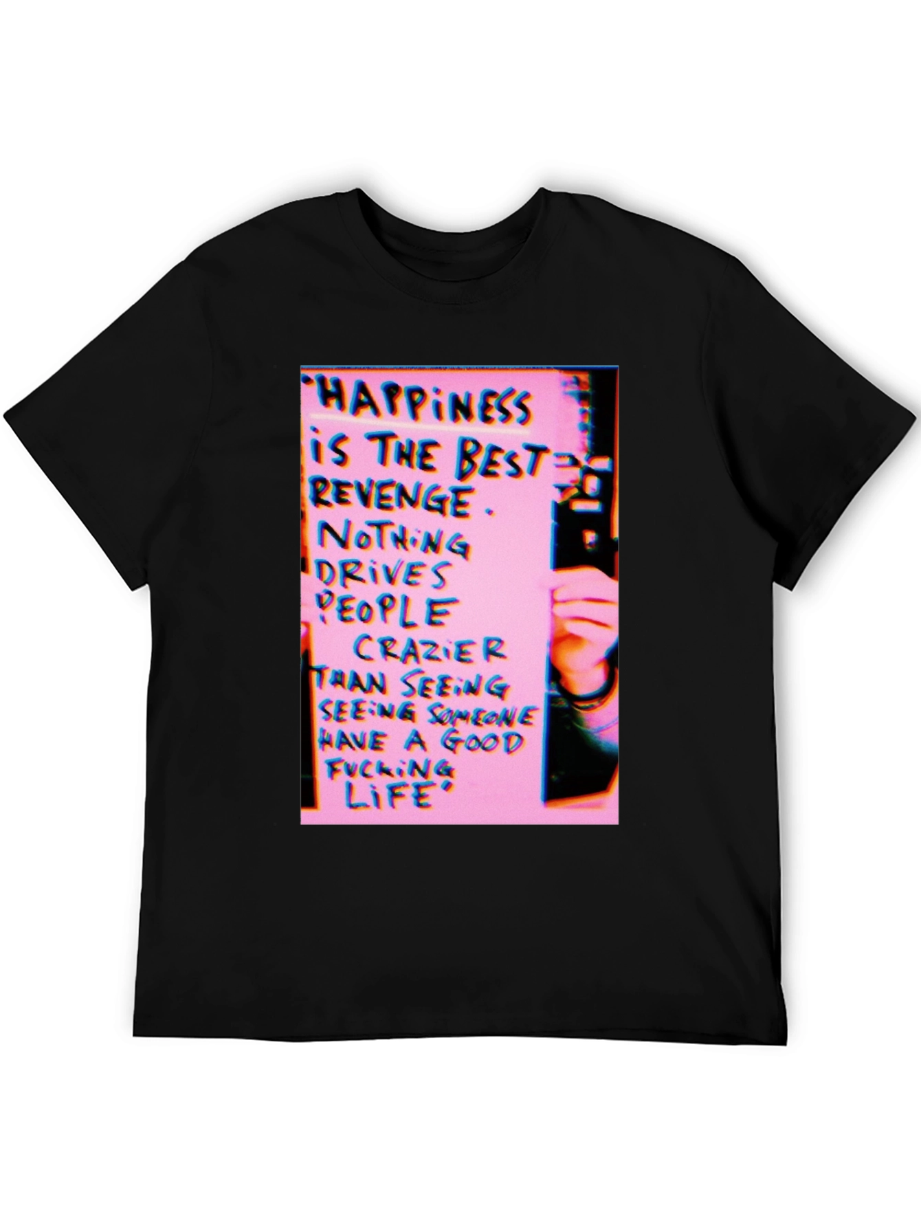 Happiness Revenge Graphic T-Shirt - Black