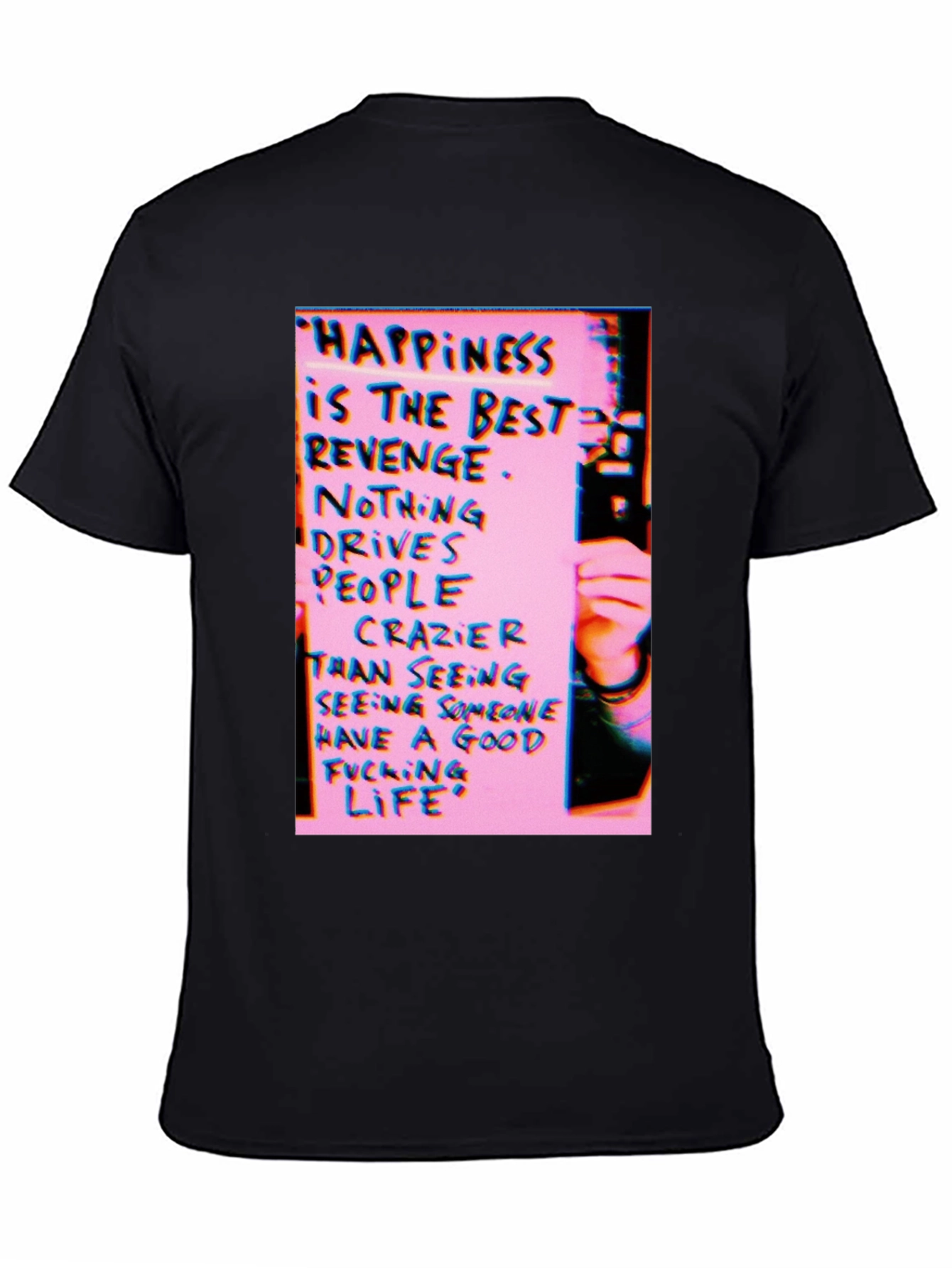 Happiness Revenge Graphic T-Shirt - Black