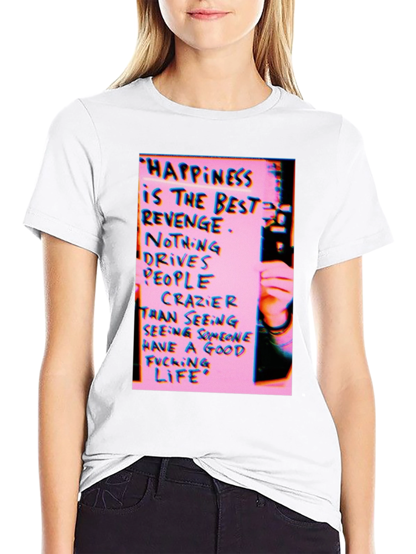 Happiness Revenge Graphic T-Shirt - Black