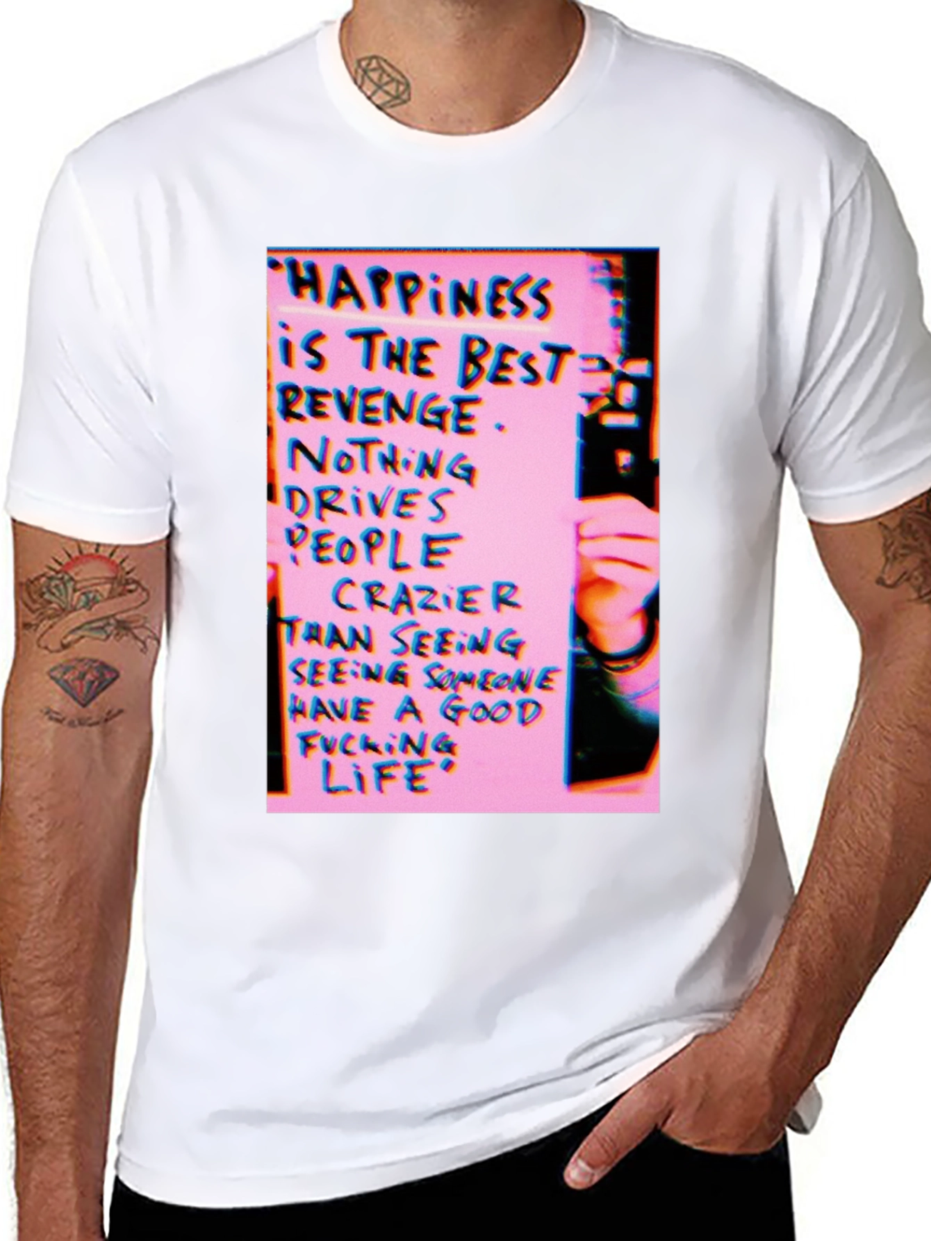 Happiness Revenge Graphic T-Shirt - Black