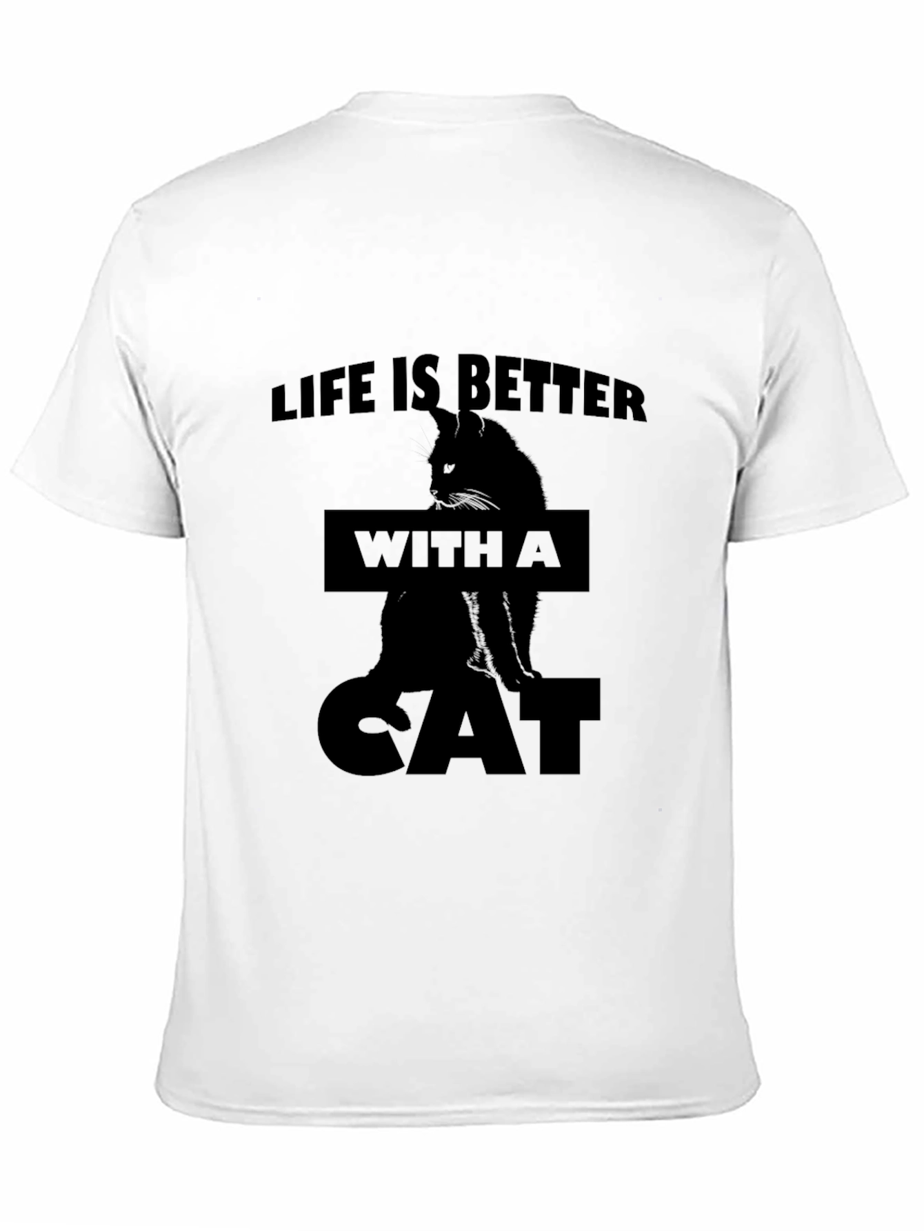Life is Better with a Cat Black T-Shirt
