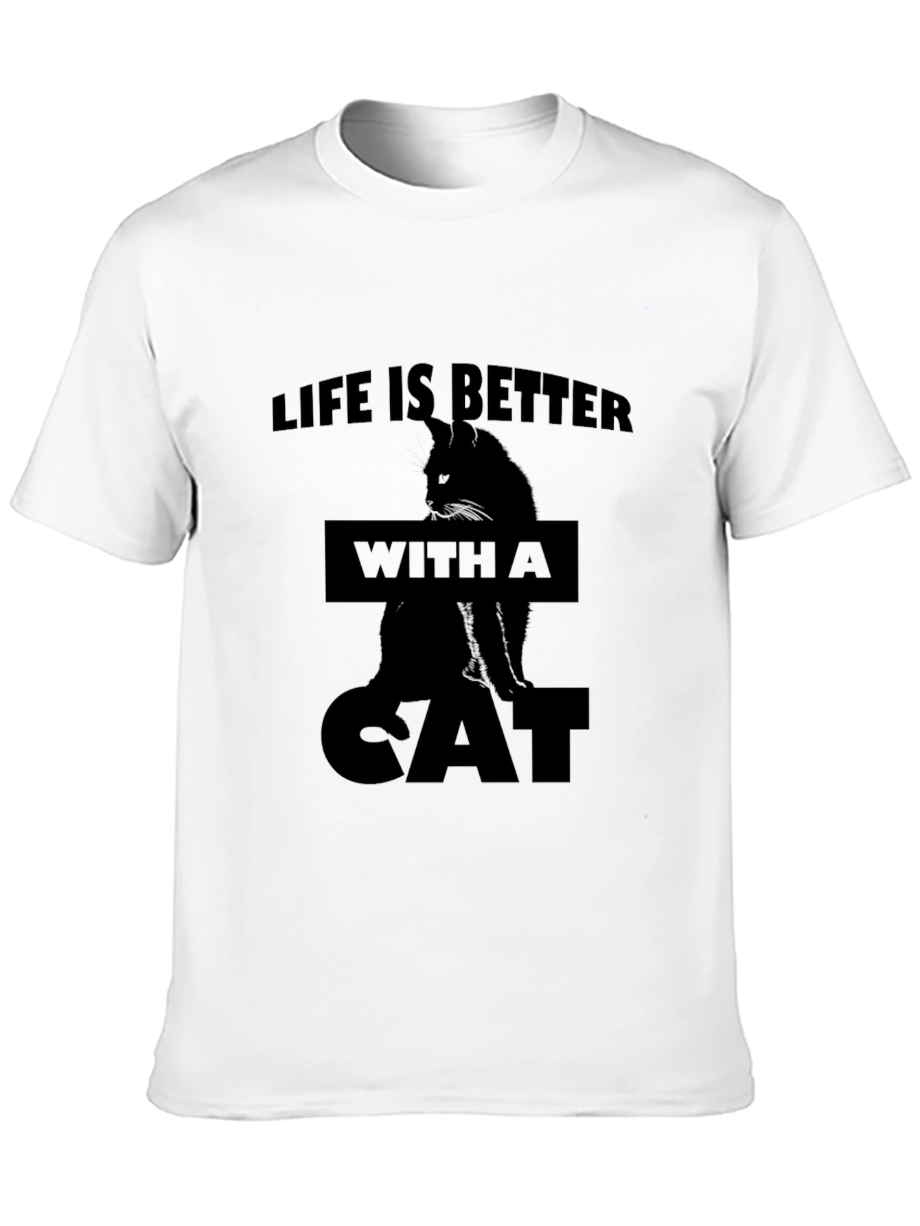 Life is Better with a Cat Black T-Shirt