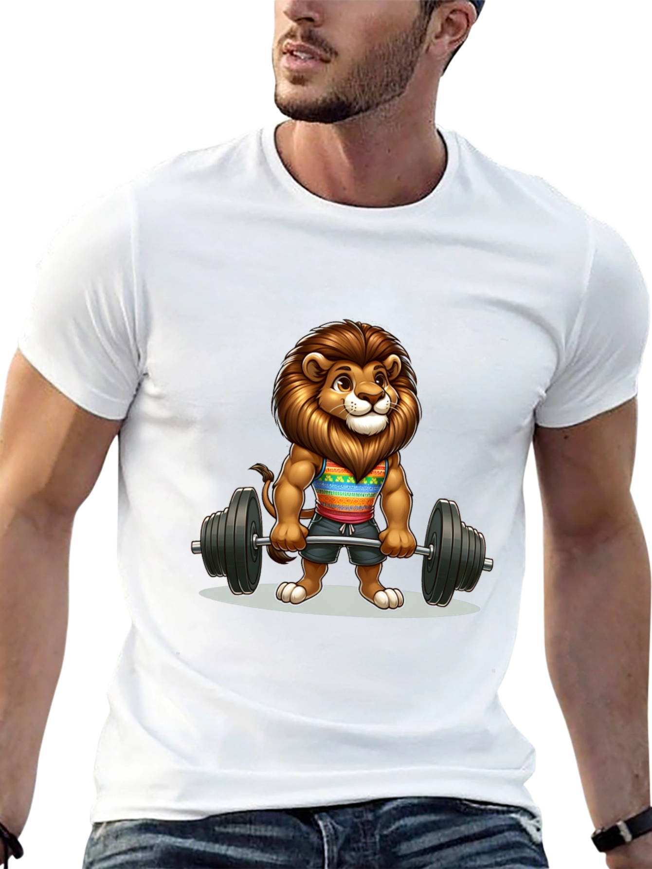 Lion Gym Bro Graphic Tee
