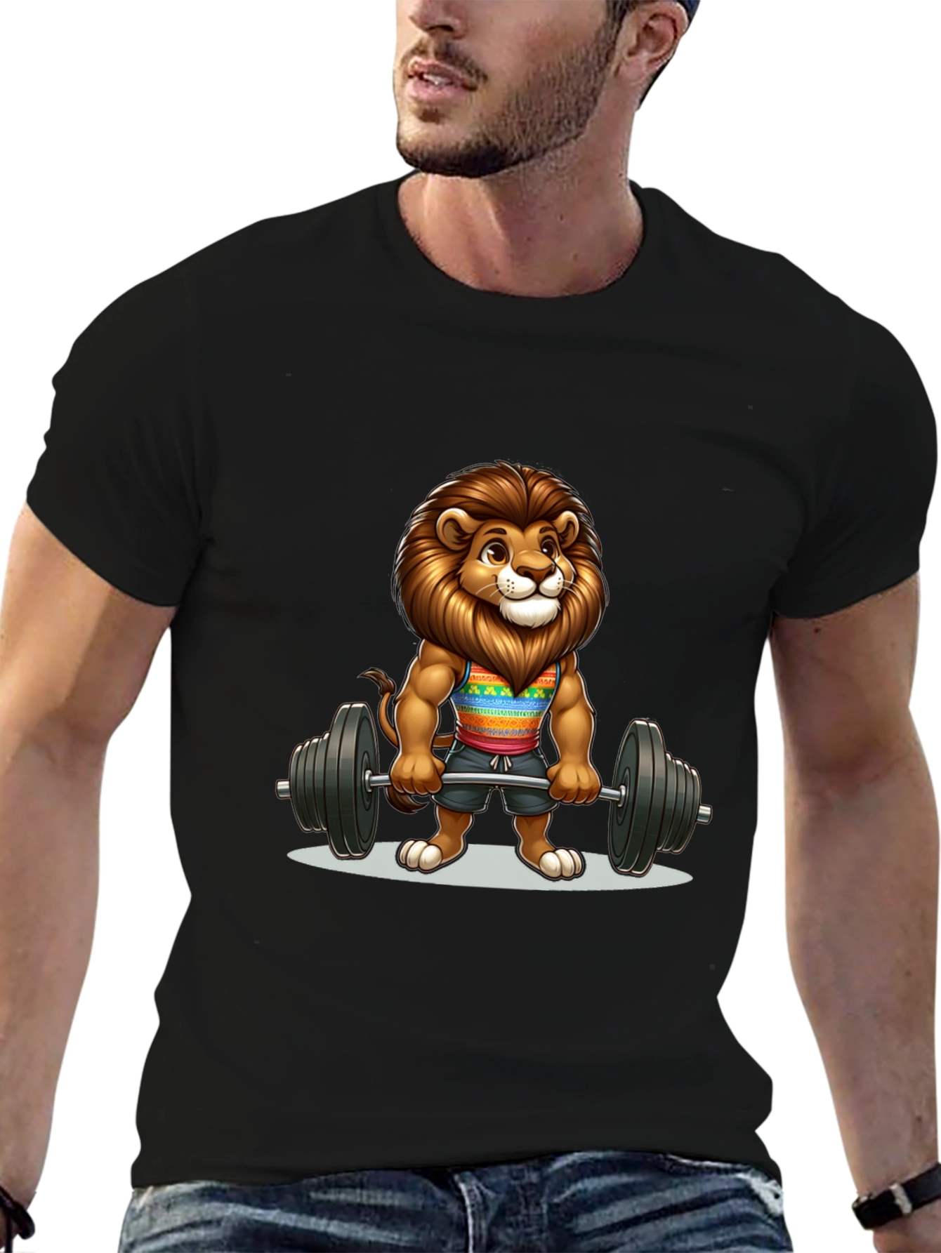 Lion Gym Bro Graphic Tee