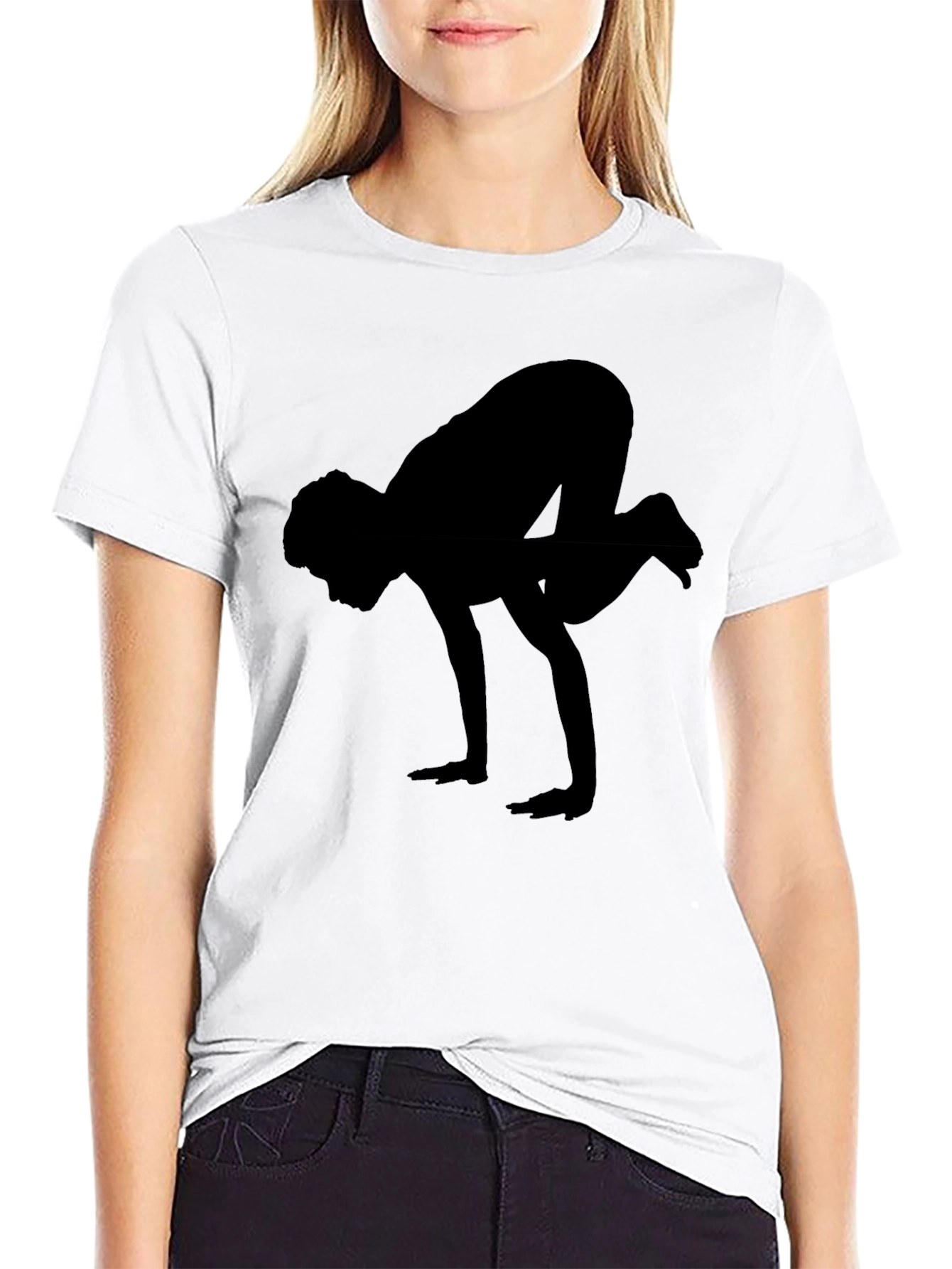 Yoga Crow Pose Black T-Shirt