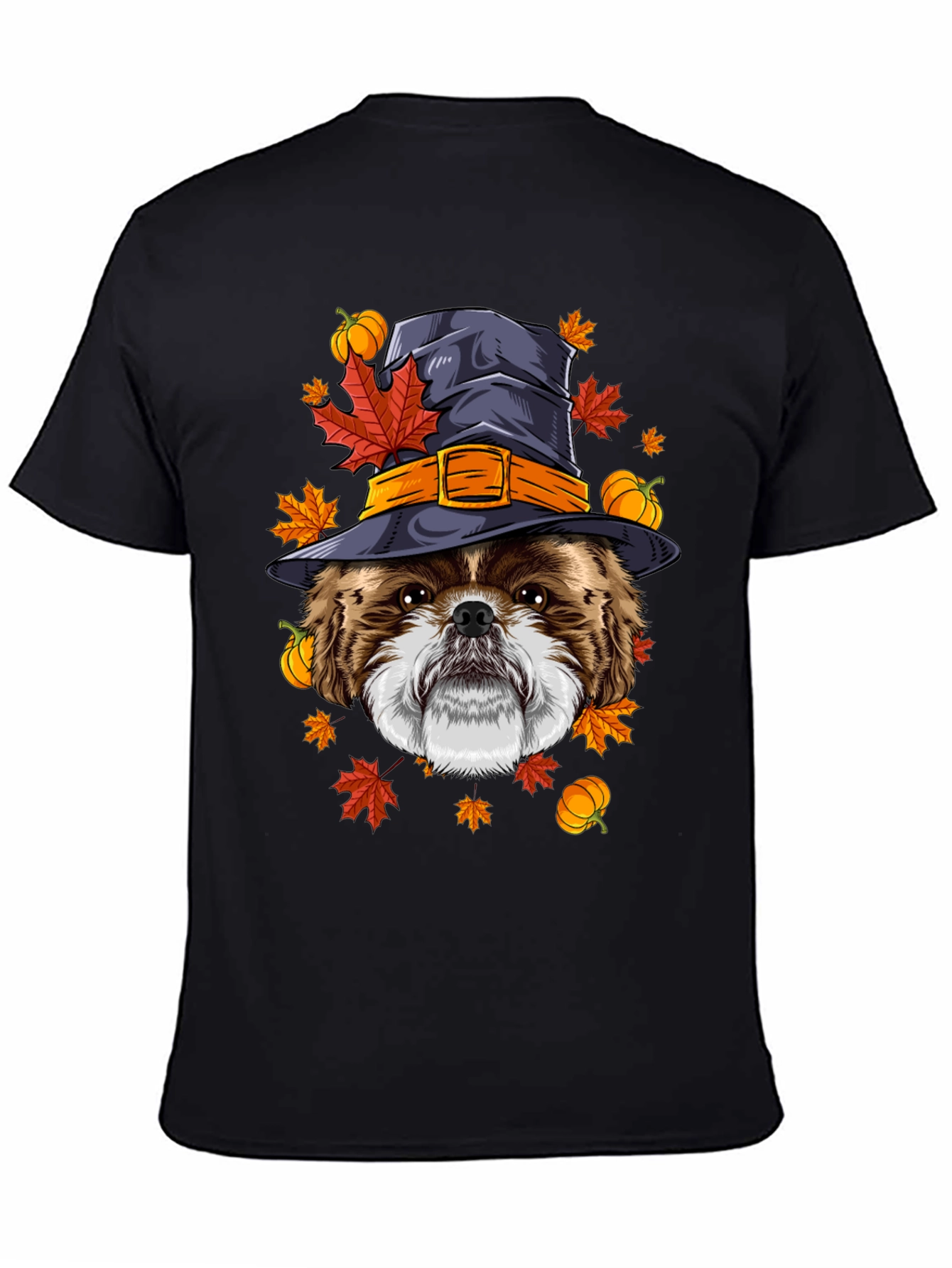 Halloween Dog T-Shirt: Shih Tzu Witch Hat