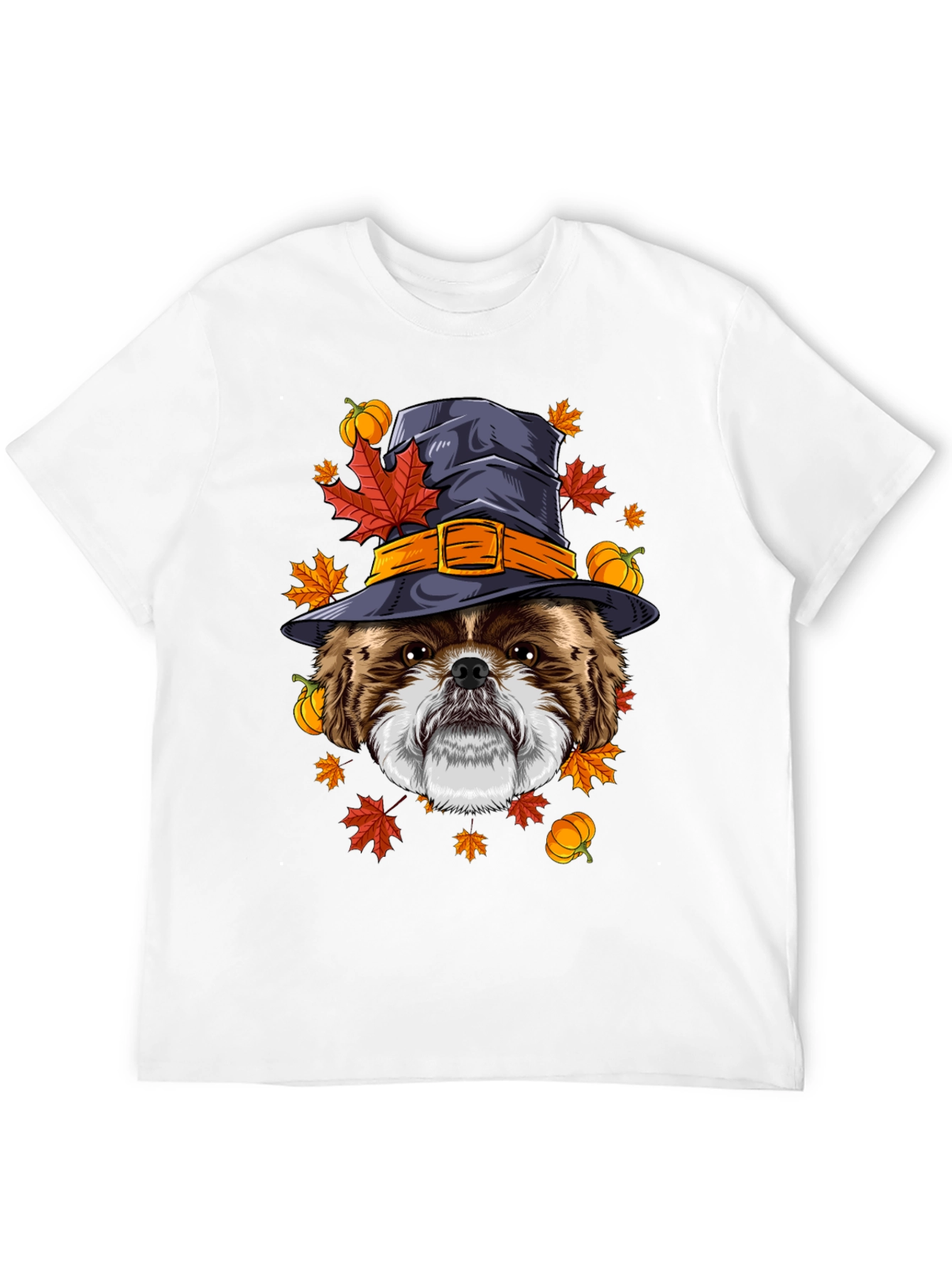 Halloween Dog T-Shirt: Shih Tzu Witch Hat