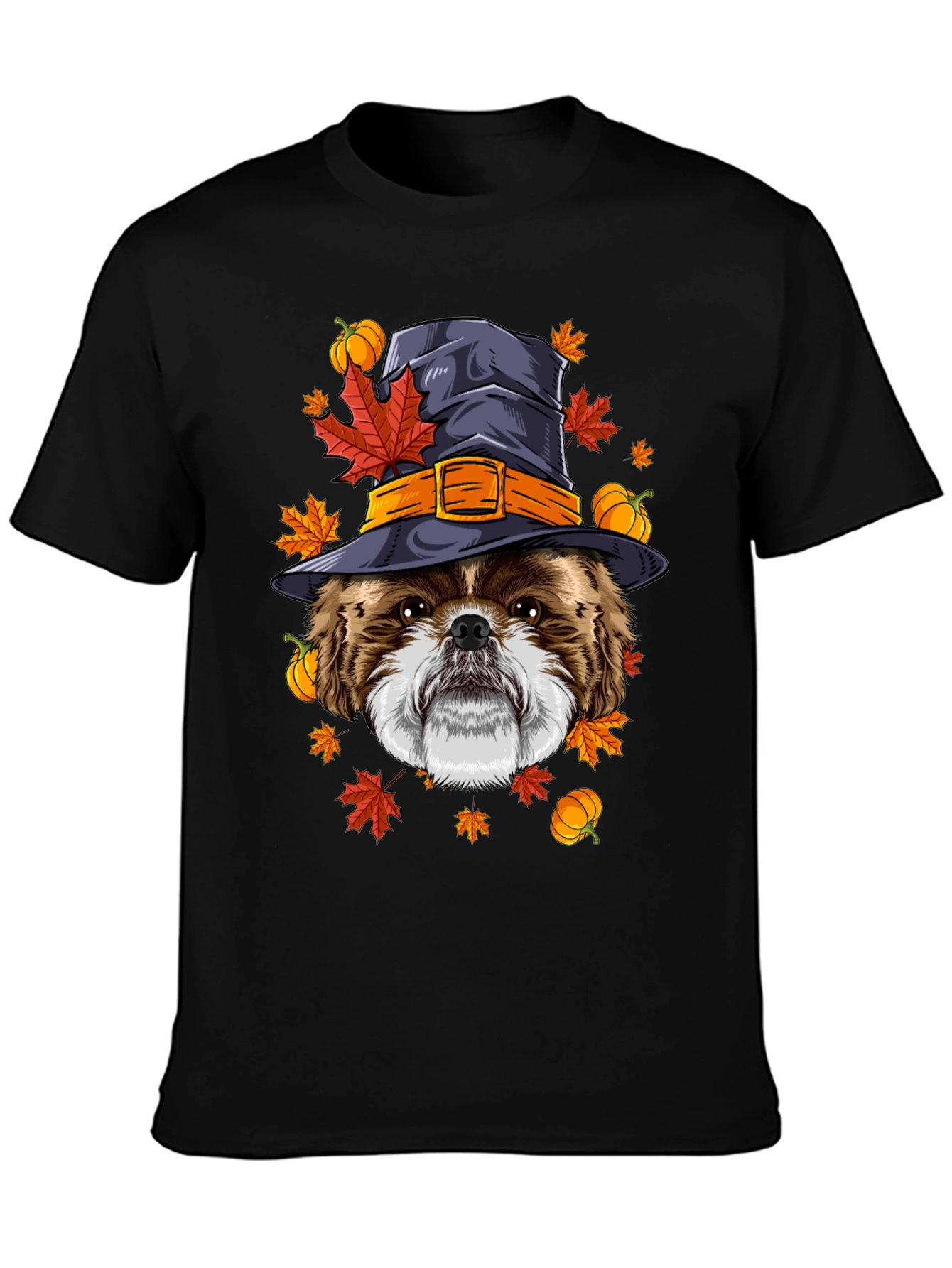 Halloween Dog T-Shirt: Shih Tzu Witch Hat