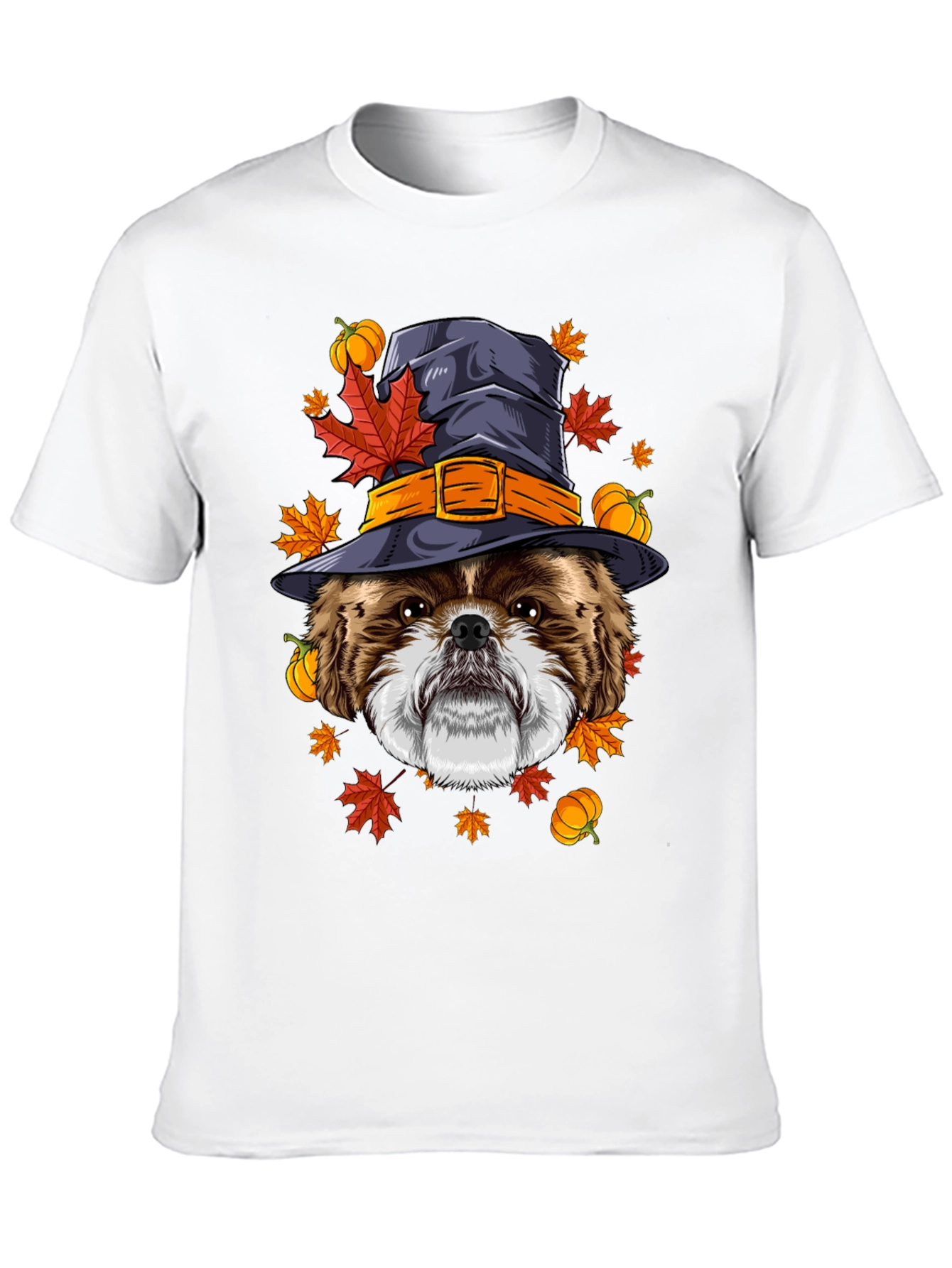 Halloween Dog T-Shirt: Shih Tzu Witch Hat