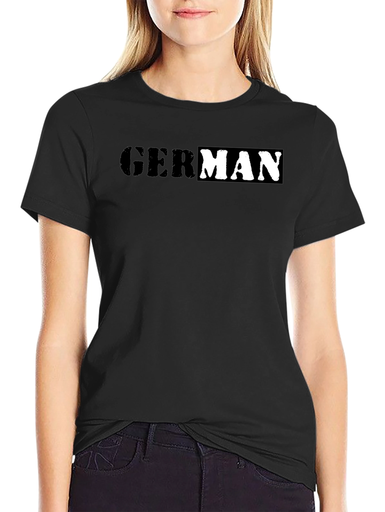 German Word Tee - Stylish Black Cotton T-Shirt