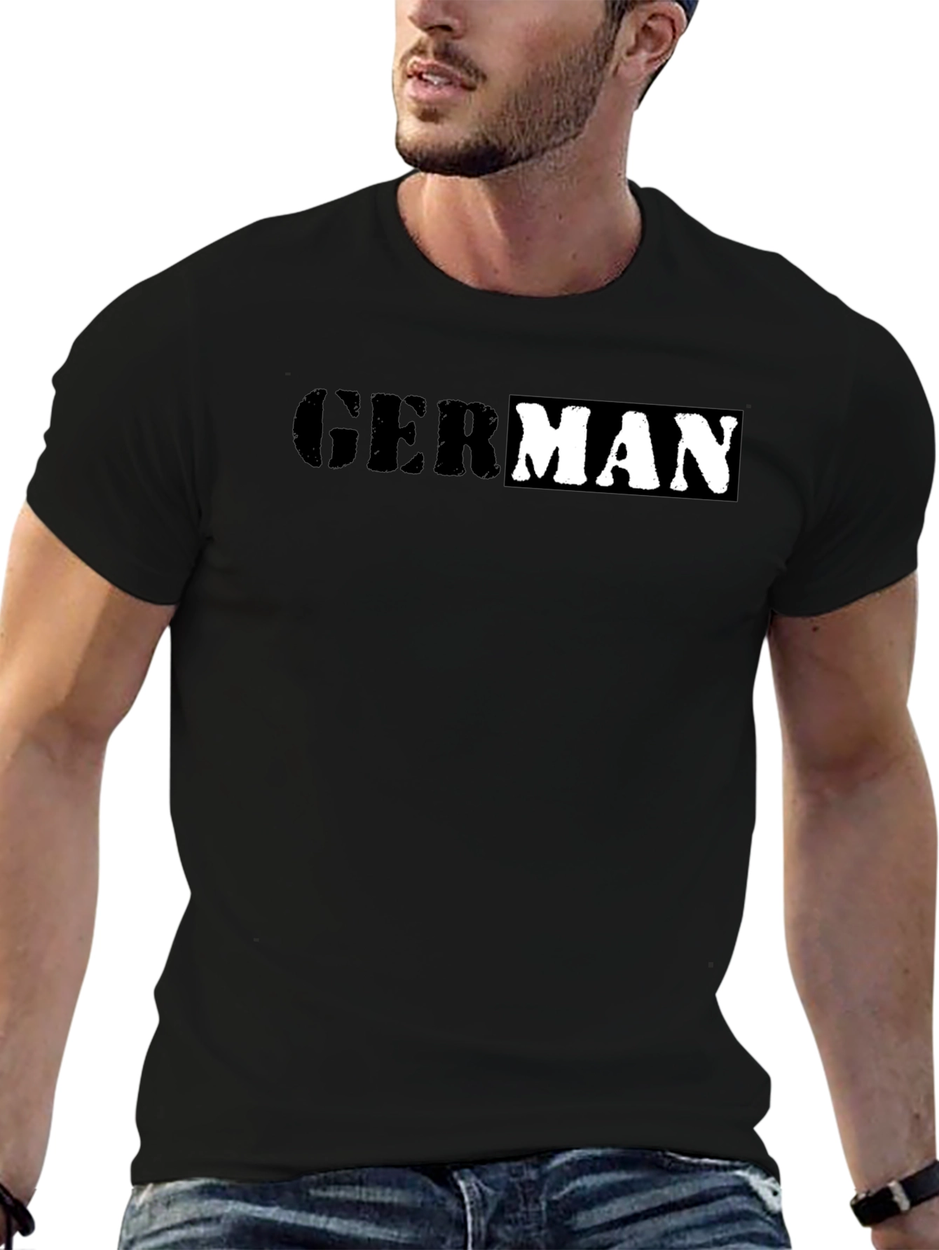 German Word Tee - Stylish Black Cotton T-Shirt