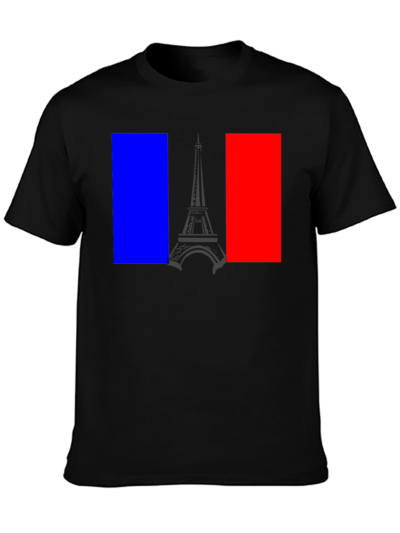 Paris Eiffel Tower French Flag Graphic T-Shirt