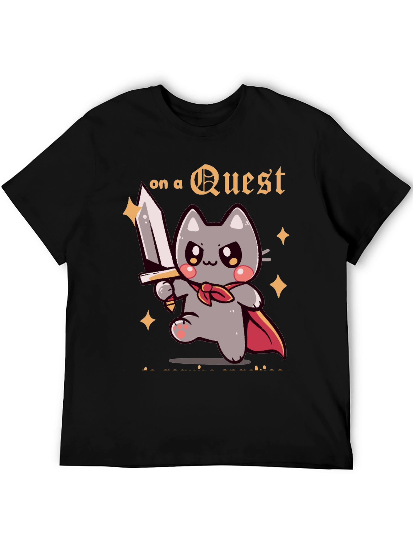 Questing Cat Graphic T-Shirt - Adventure Awaits!