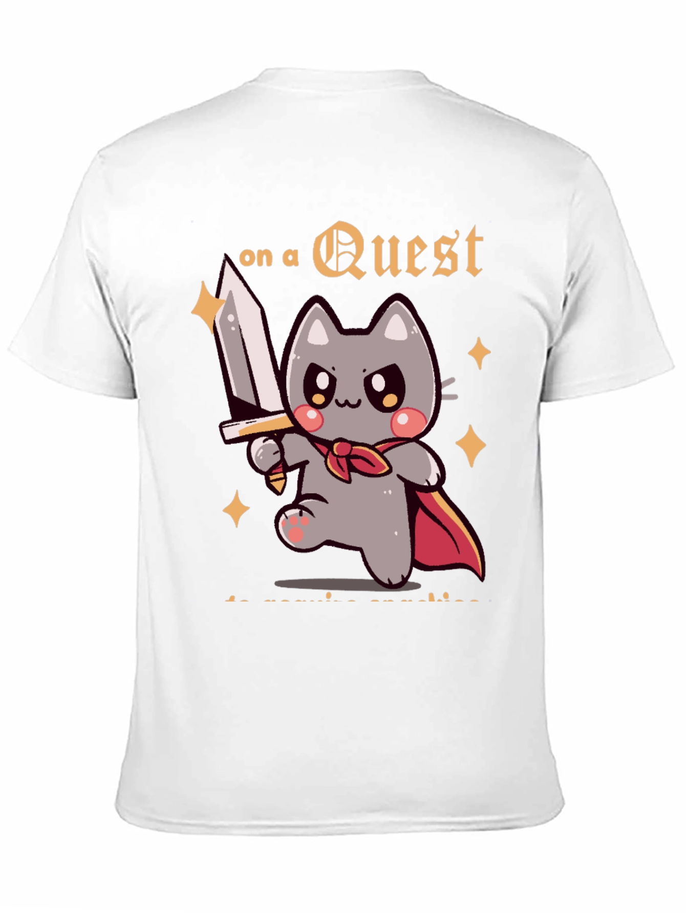 Questing Cat Graphic T-Shirt - Adventure Awaits!