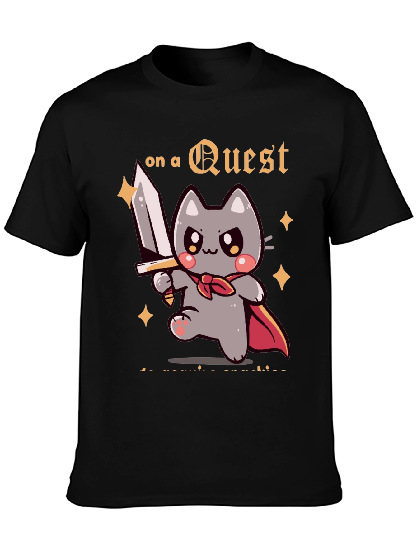 Questing Cat Graphic T-Shirt - Adventure Awaits!