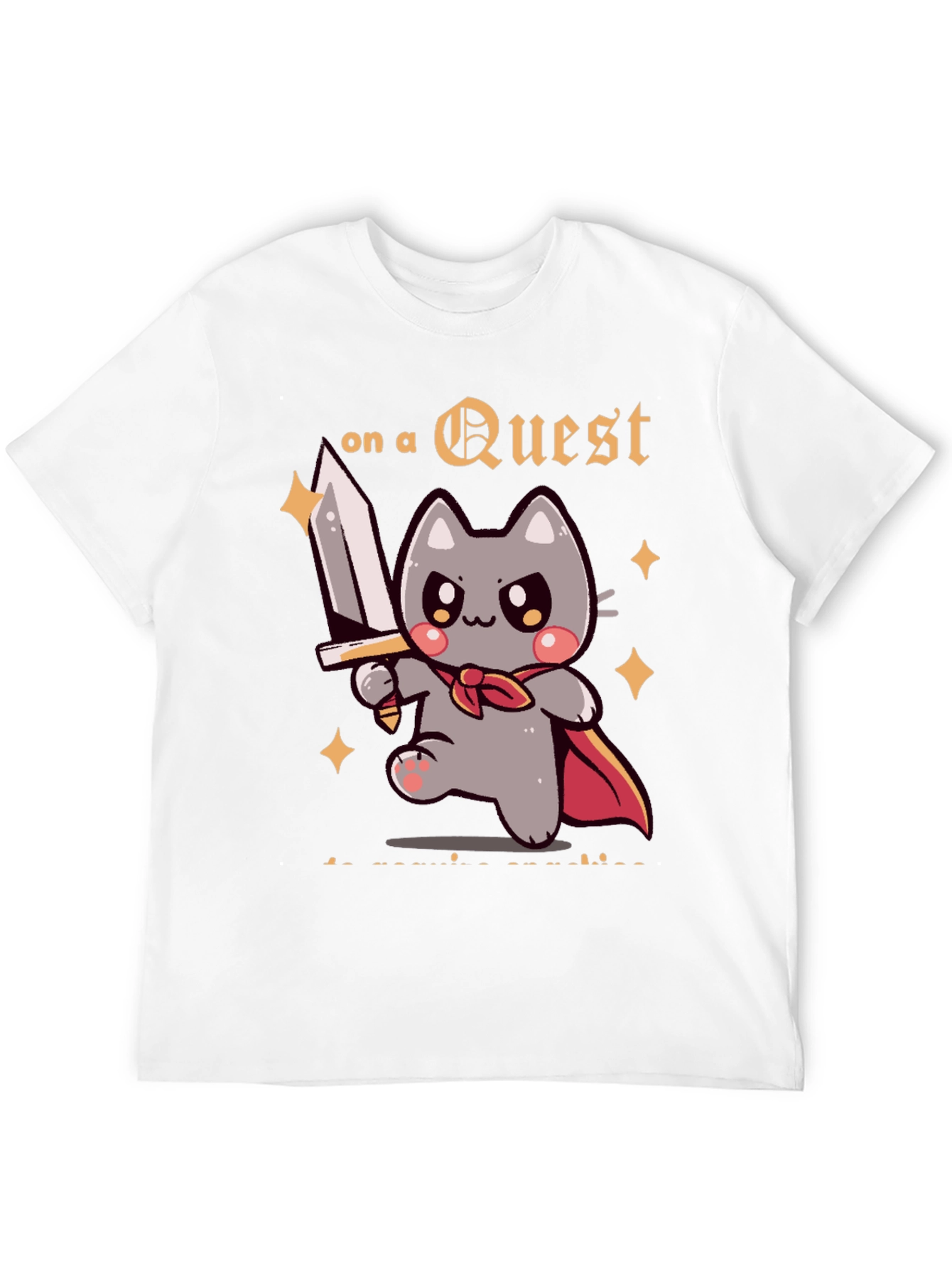Questing Cat Graphic T-Shirt - Adventure Awaits!