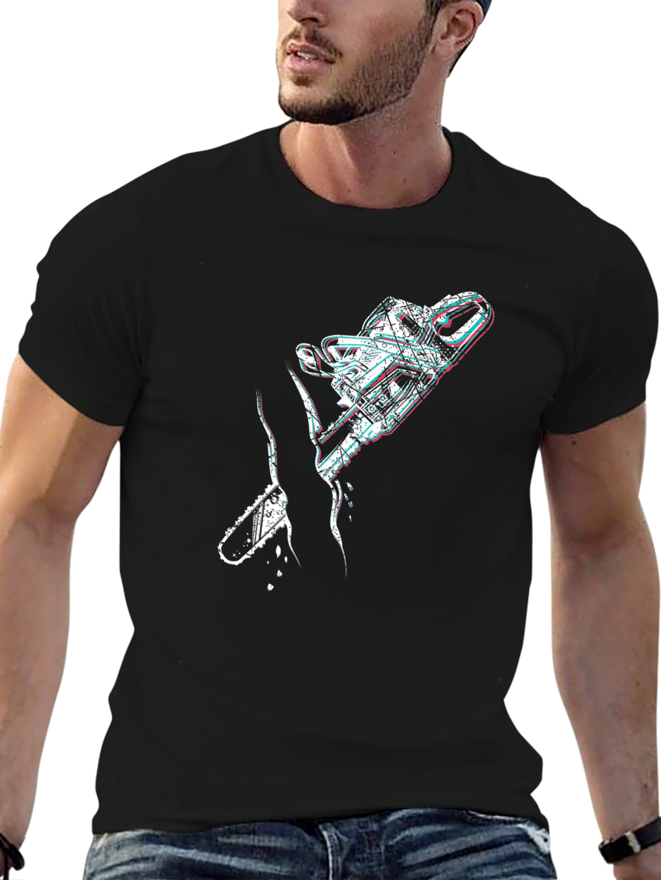 Chainsaw Graphic Black T-Shirt