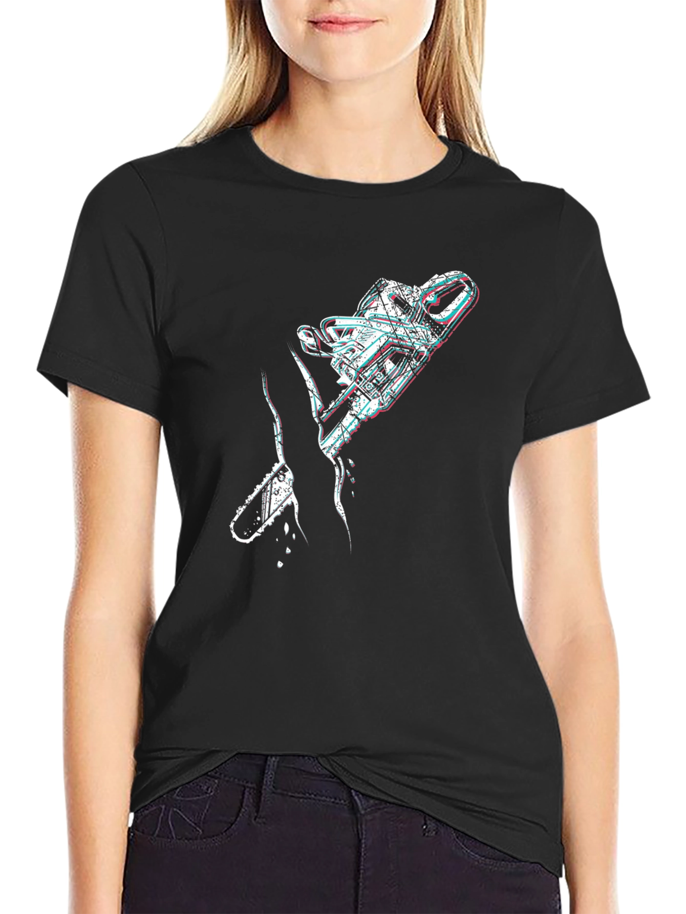 Chainsaw Graphic Black T-Shirt