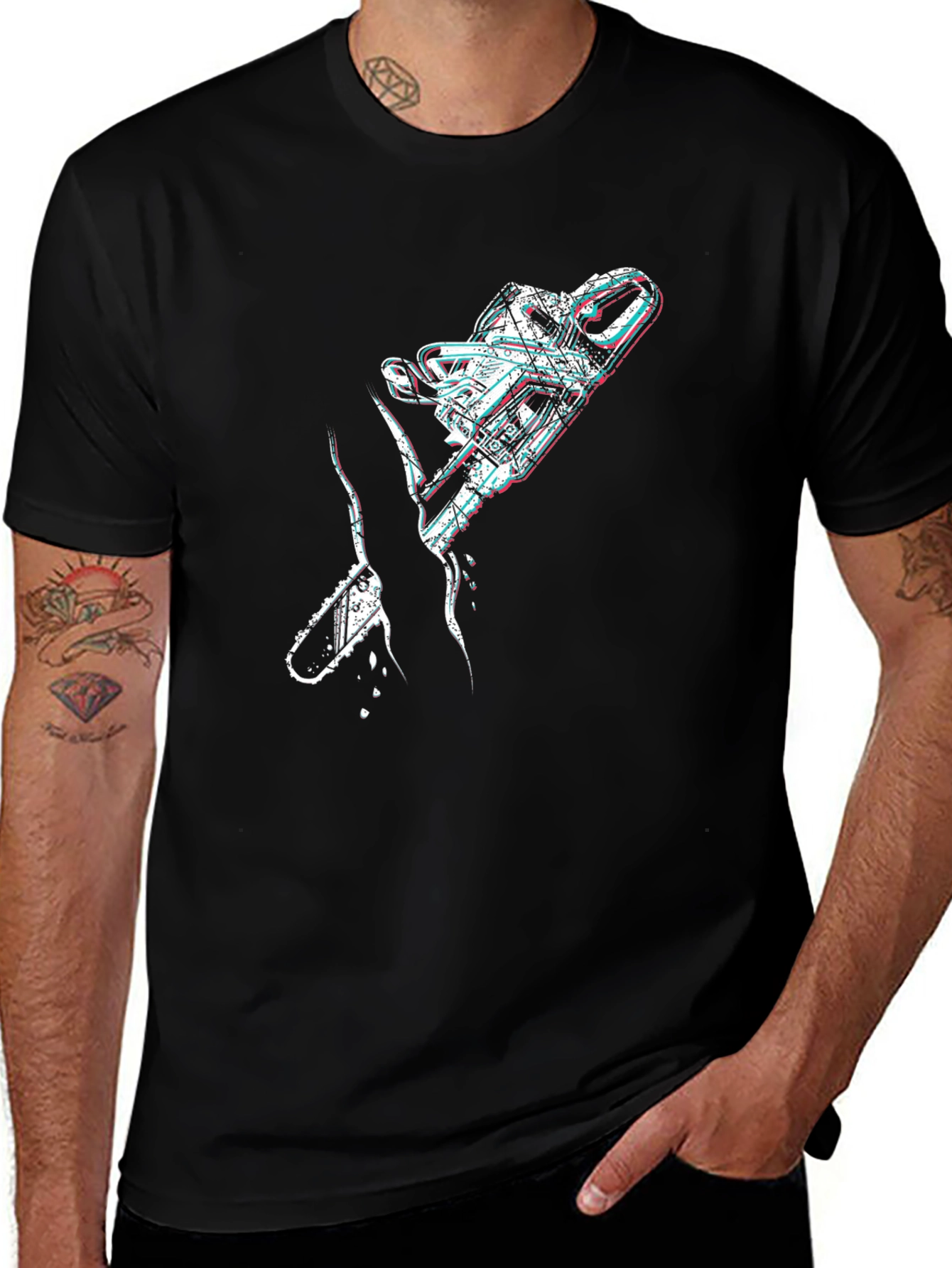 Chainsaw Graphic Black T-Shirt