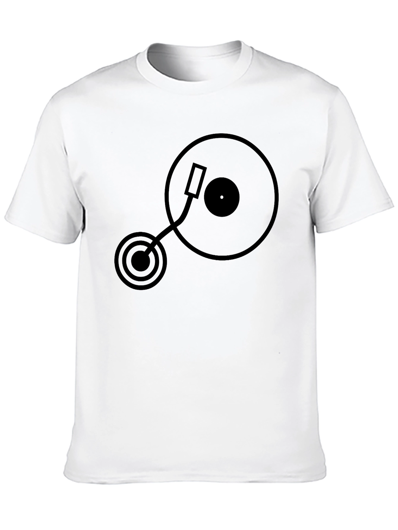 Turntable Graphic T-Shirt - Black Casual Tee