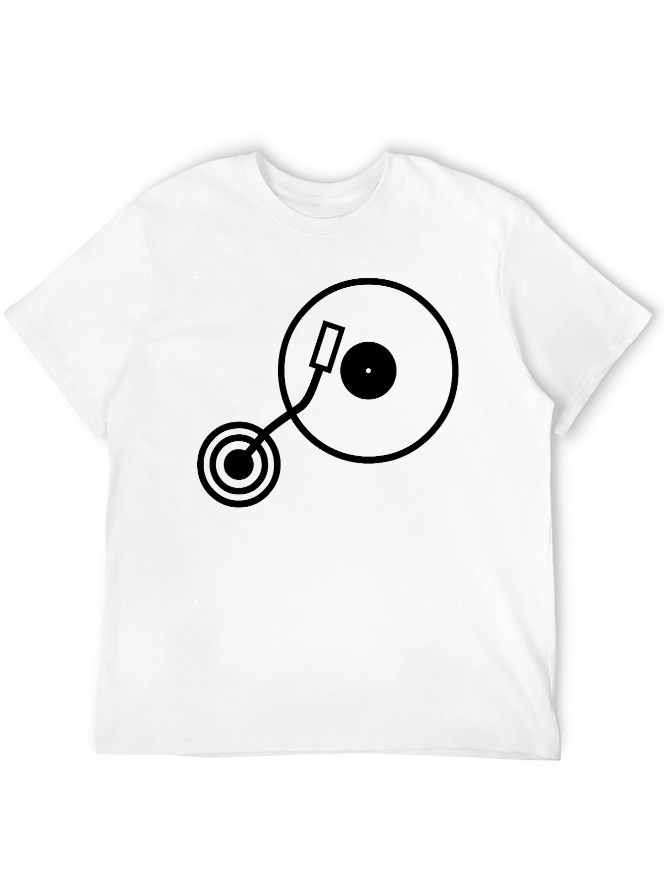 Turntable Graphic T-Shirt - Black Casual Tee