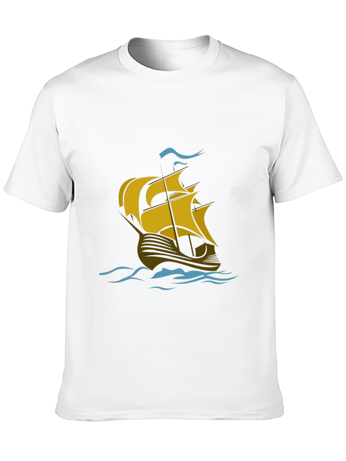 Nautical Sailboat Graphic T-Shirt - Black