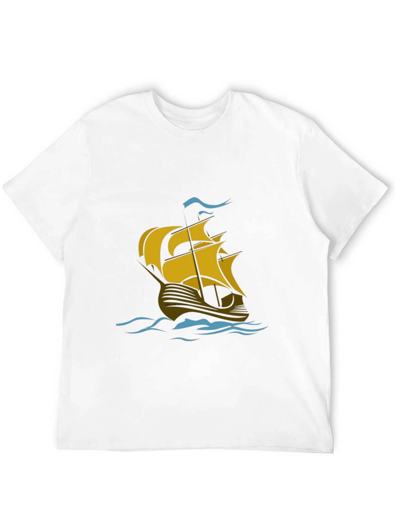 Nautical Sailboat Graphic T-Shirt - Black
