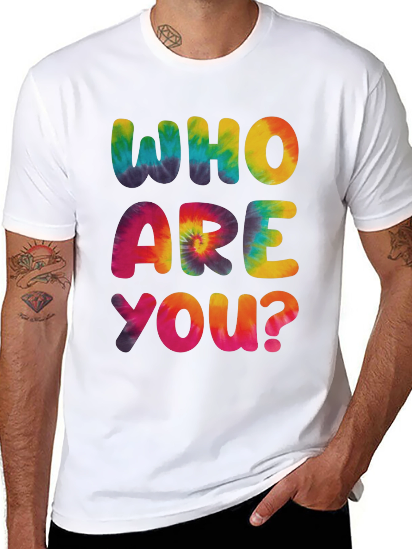 Tie-Dye Who Are You? Graphic Tee