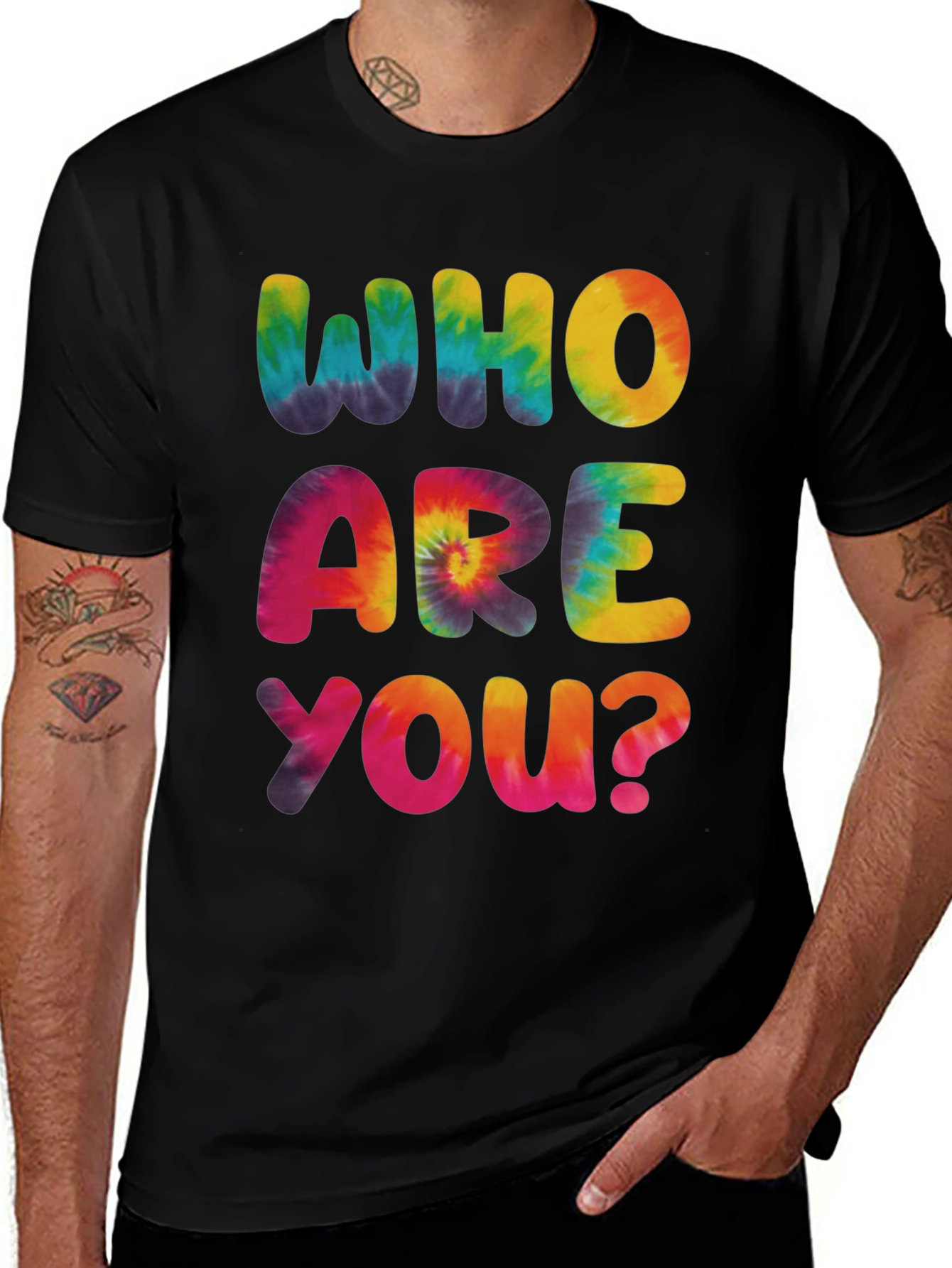 Tie-Dye Who Are You? Graphic Tee