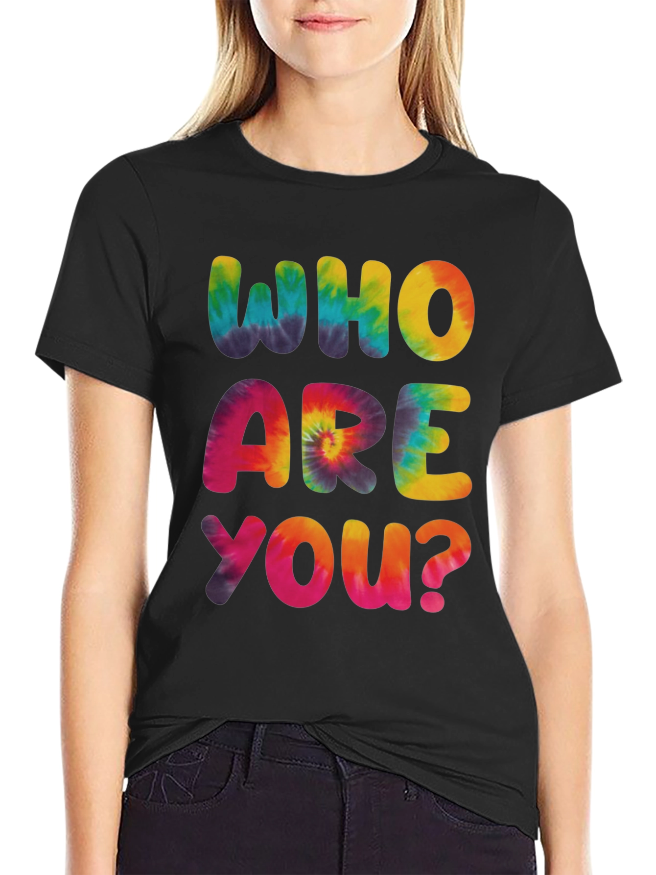 Tie-Dye Who Are You? Graphic Tee