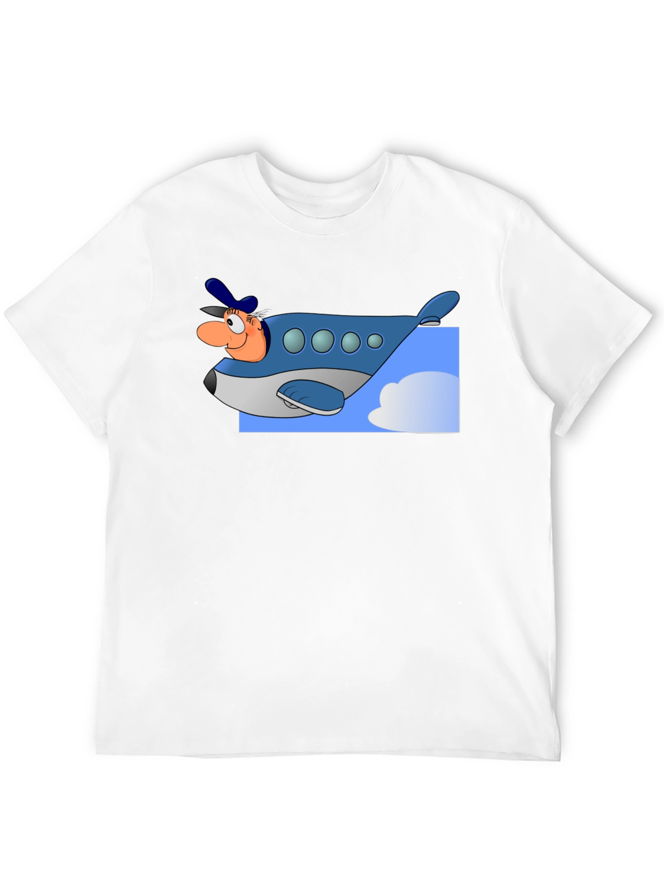 Cartoon Airplane Pilot Graphic T-Shirt