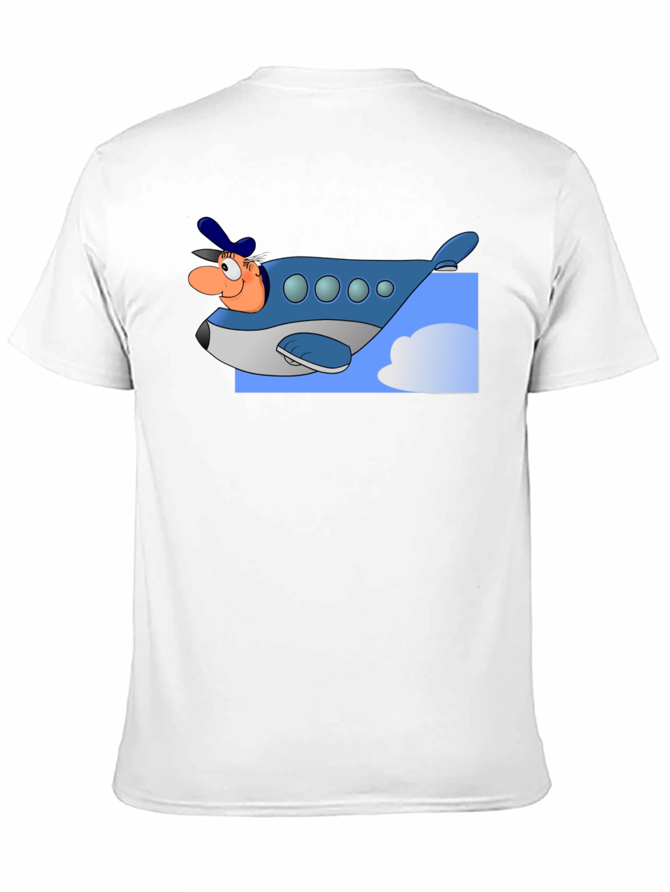 Cartoon Airplane Pilot Graphic T-Shirt