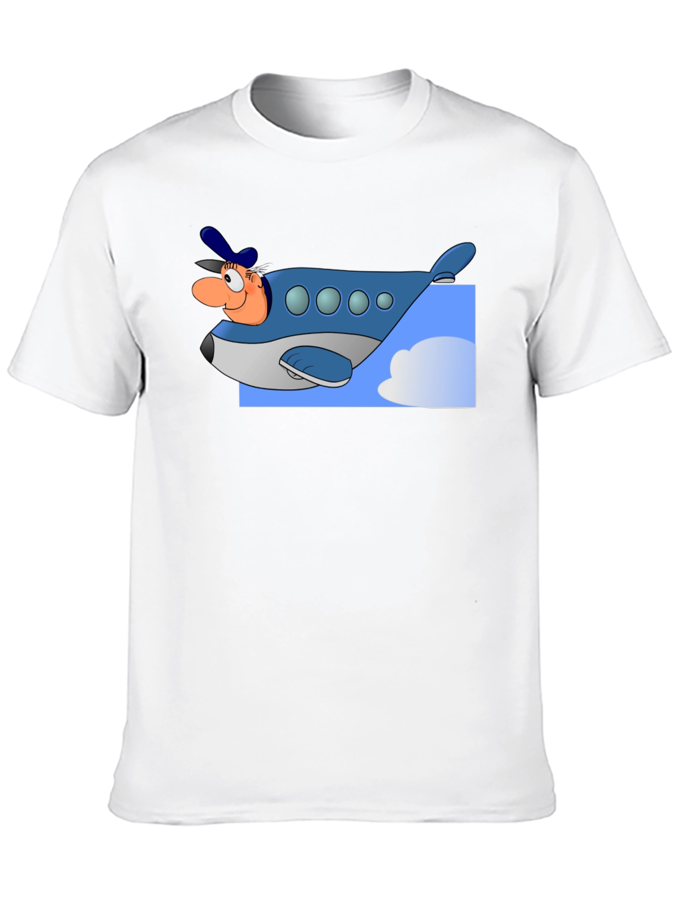 Cartoon Airplane Pilot Graphic T-Shirt