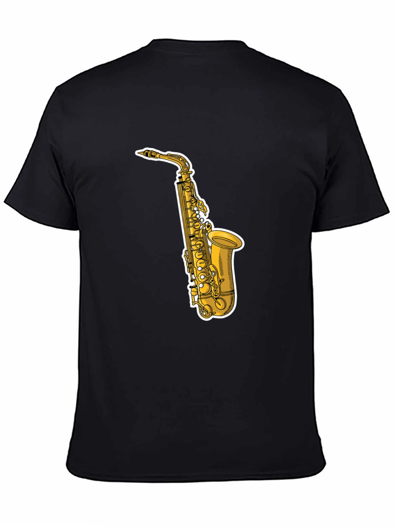 Saxophone Graphic Tee - Cool Black T-Shirt