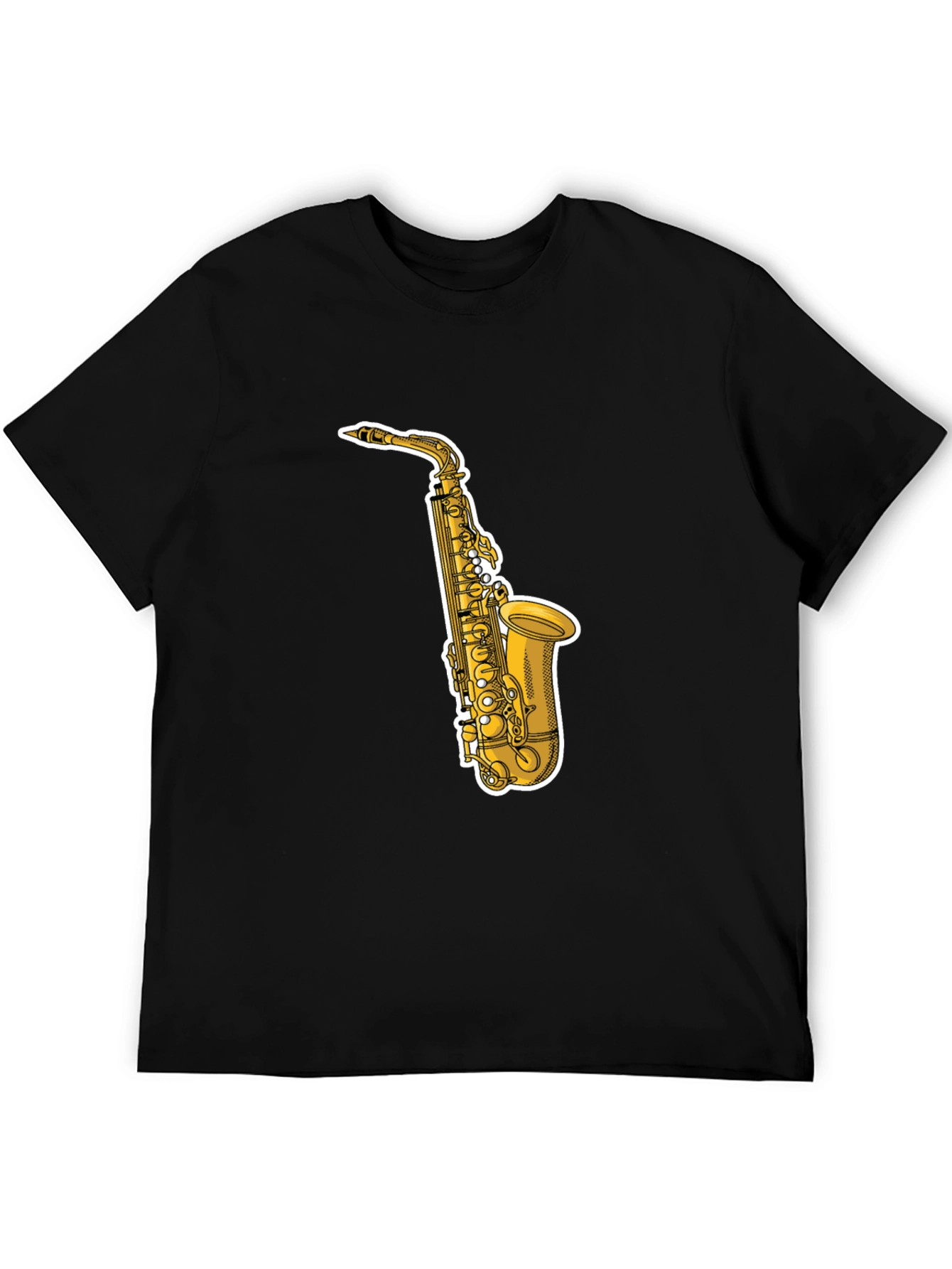 Saxophone Graphic Tee - Cool Black T-Shirt
