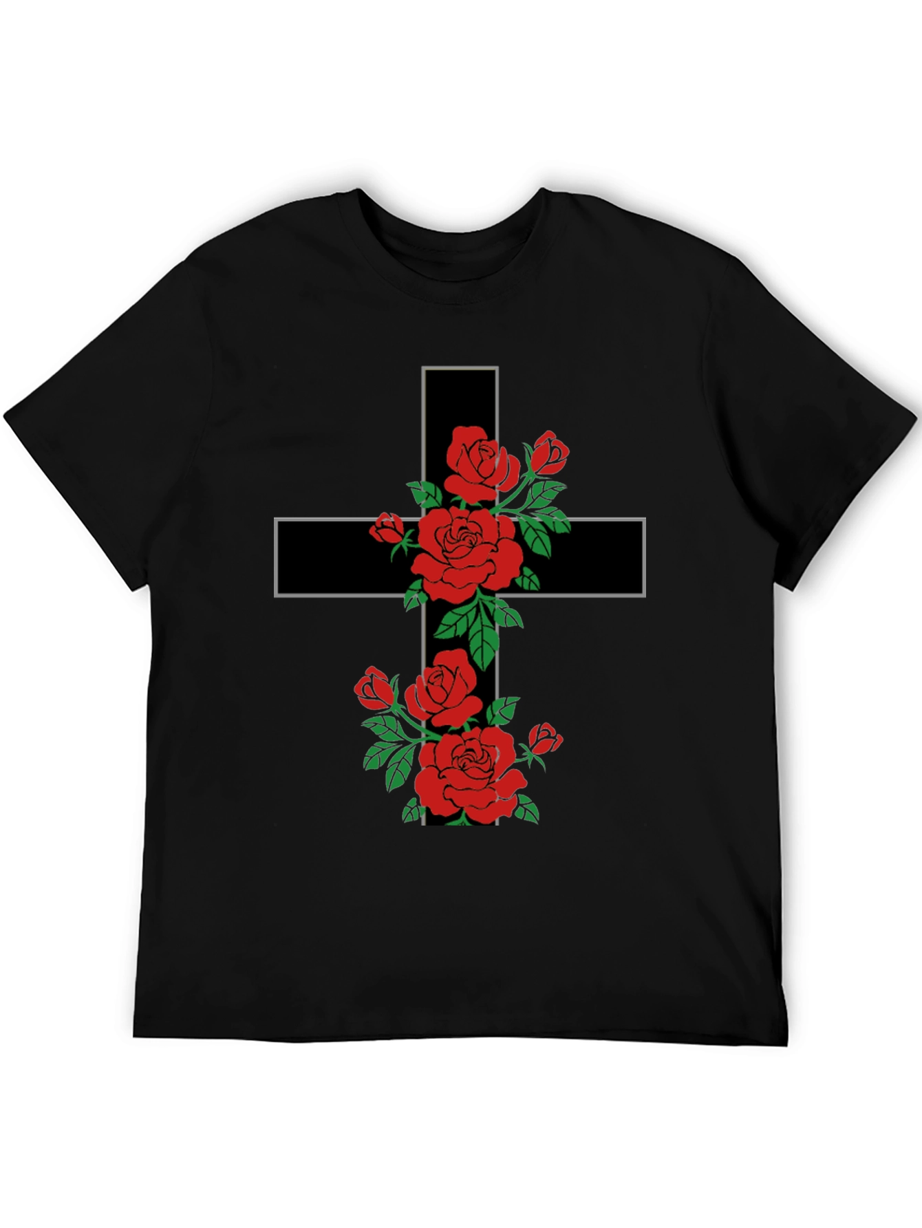 Floral Cross Graphic Tee - Trendy Religious Apparel