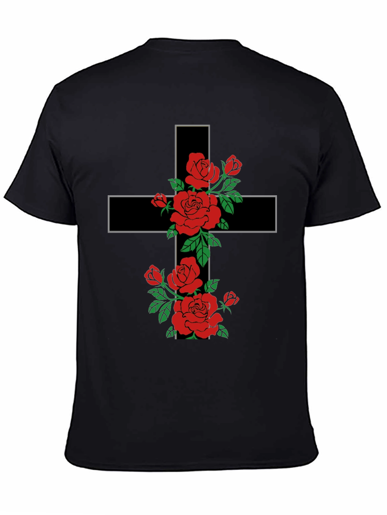 Floral Cross Graphic Tee - Trendy Religious Apparel