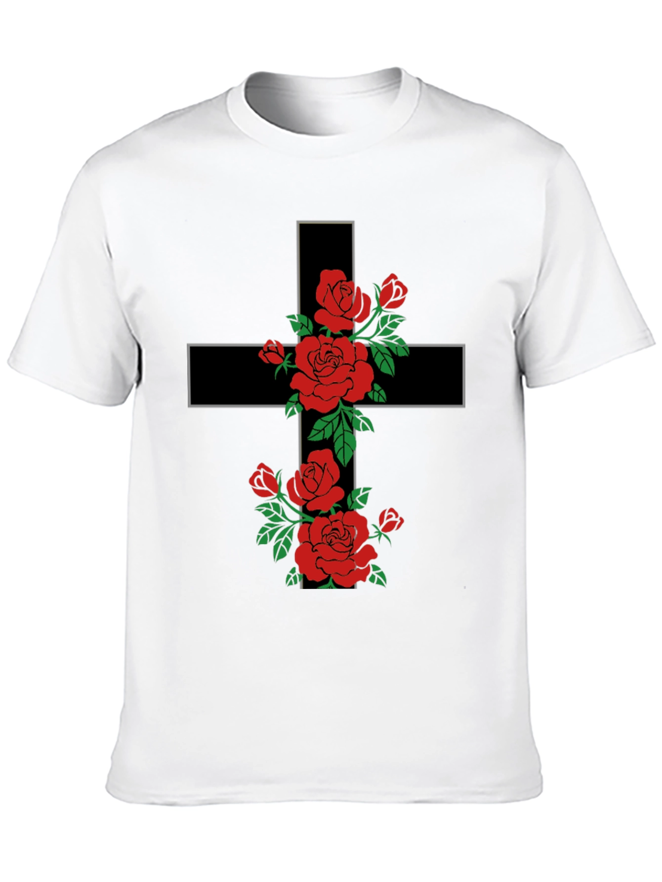 Floral Cross Graphic Tee - Trendy Religious Apparel