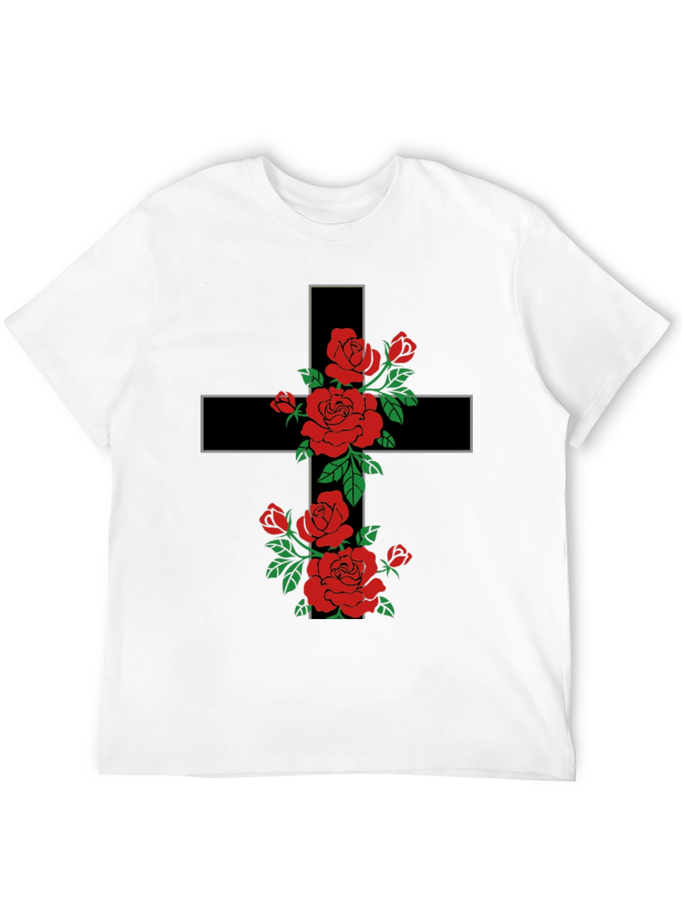Floral Cross Graphic Tee - Trendy Religious Apparel